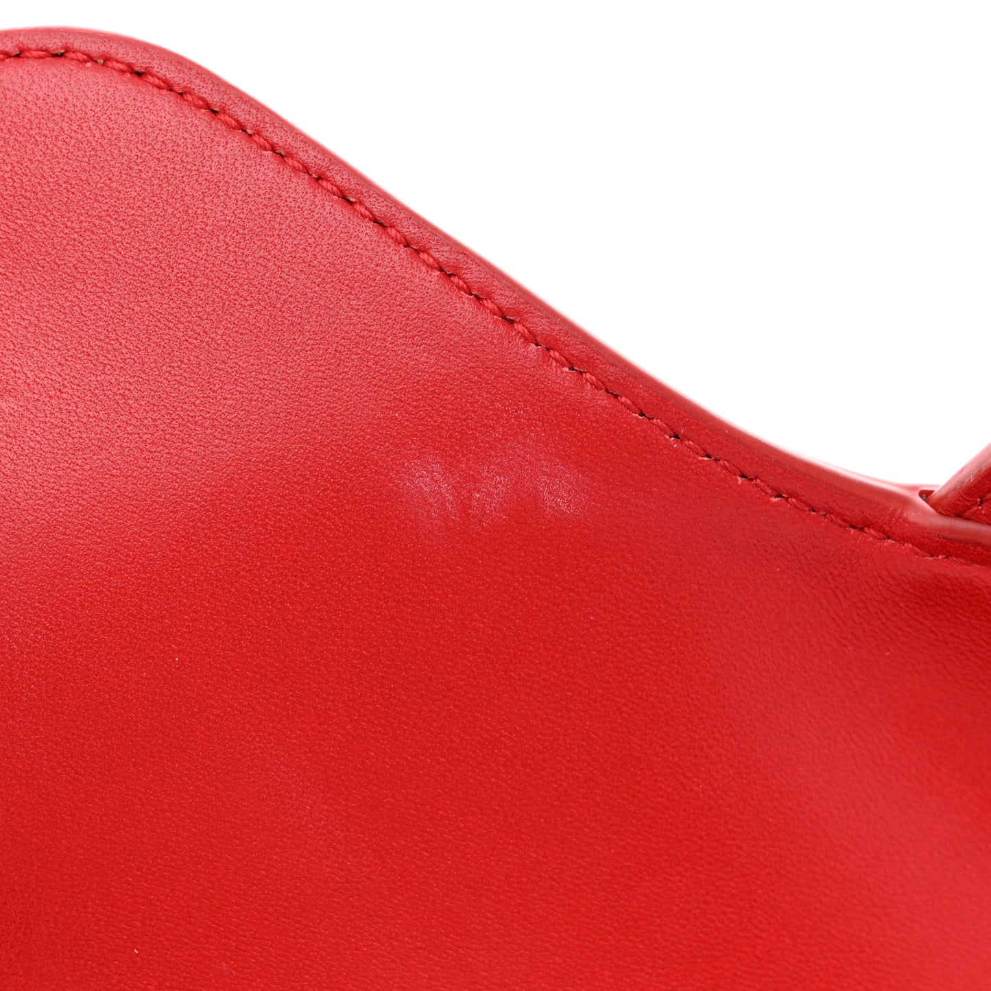 CHRISTIAN DIOR Lambskin Mini 3D Floral Saddle Bag Red
