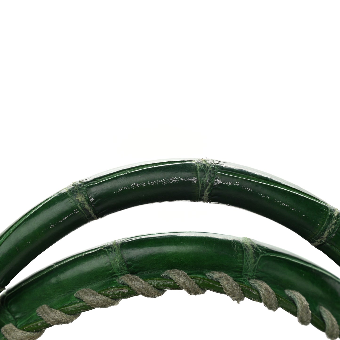 Crocodile Classic Silver Hardware Work Green