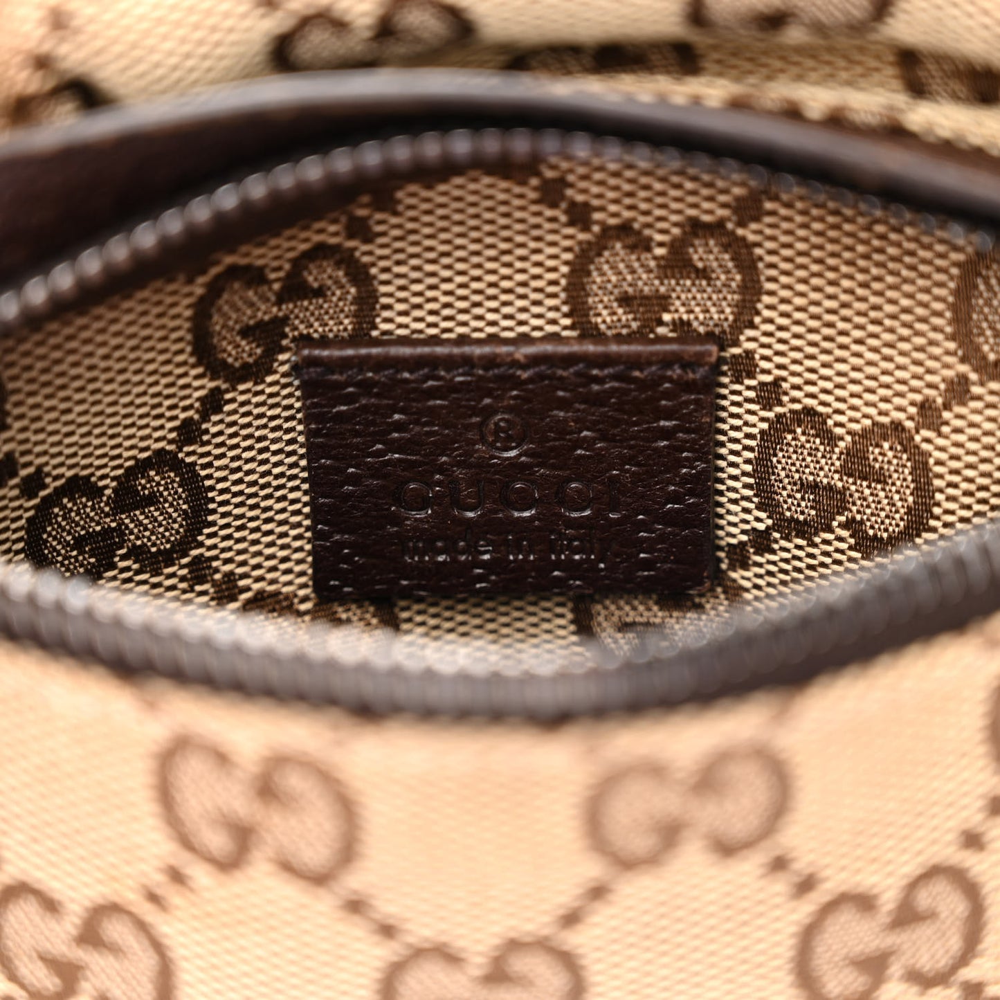 GG Monogram Web Double Pocket Belt Bag Dark Brown
