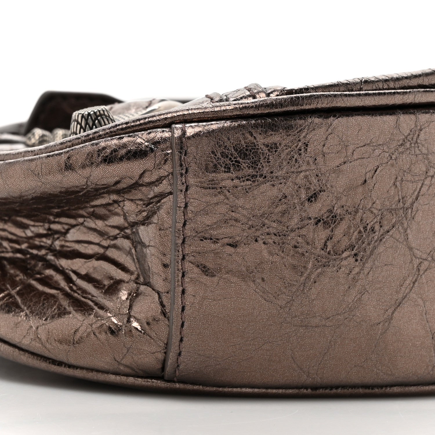 Balenciaga Metallic Agneau Arena Le Cagole Shoulder Bag XS Dark Bronze 10 of 12