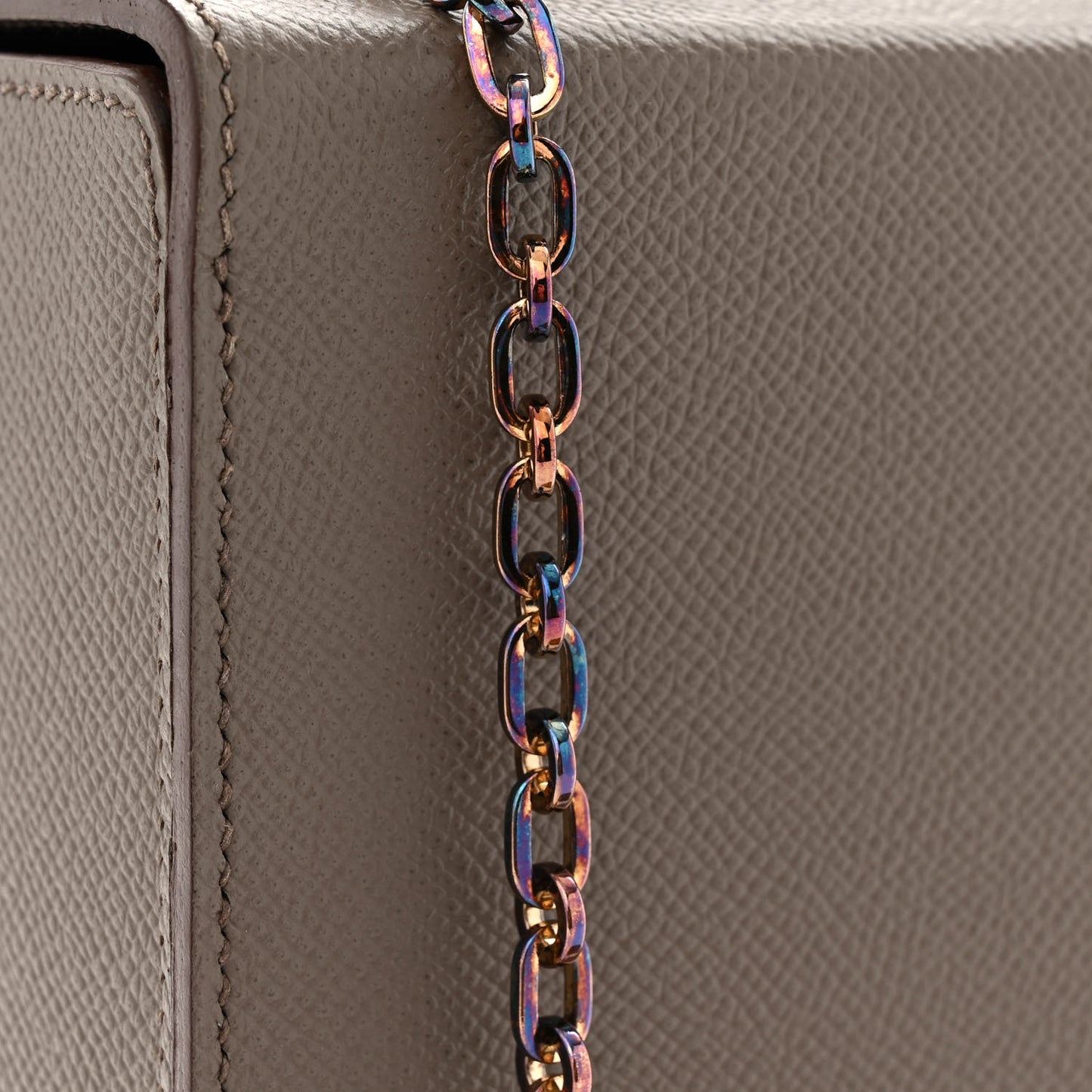 Epsom Cinhetic Boxy Top Handle Bag Etain