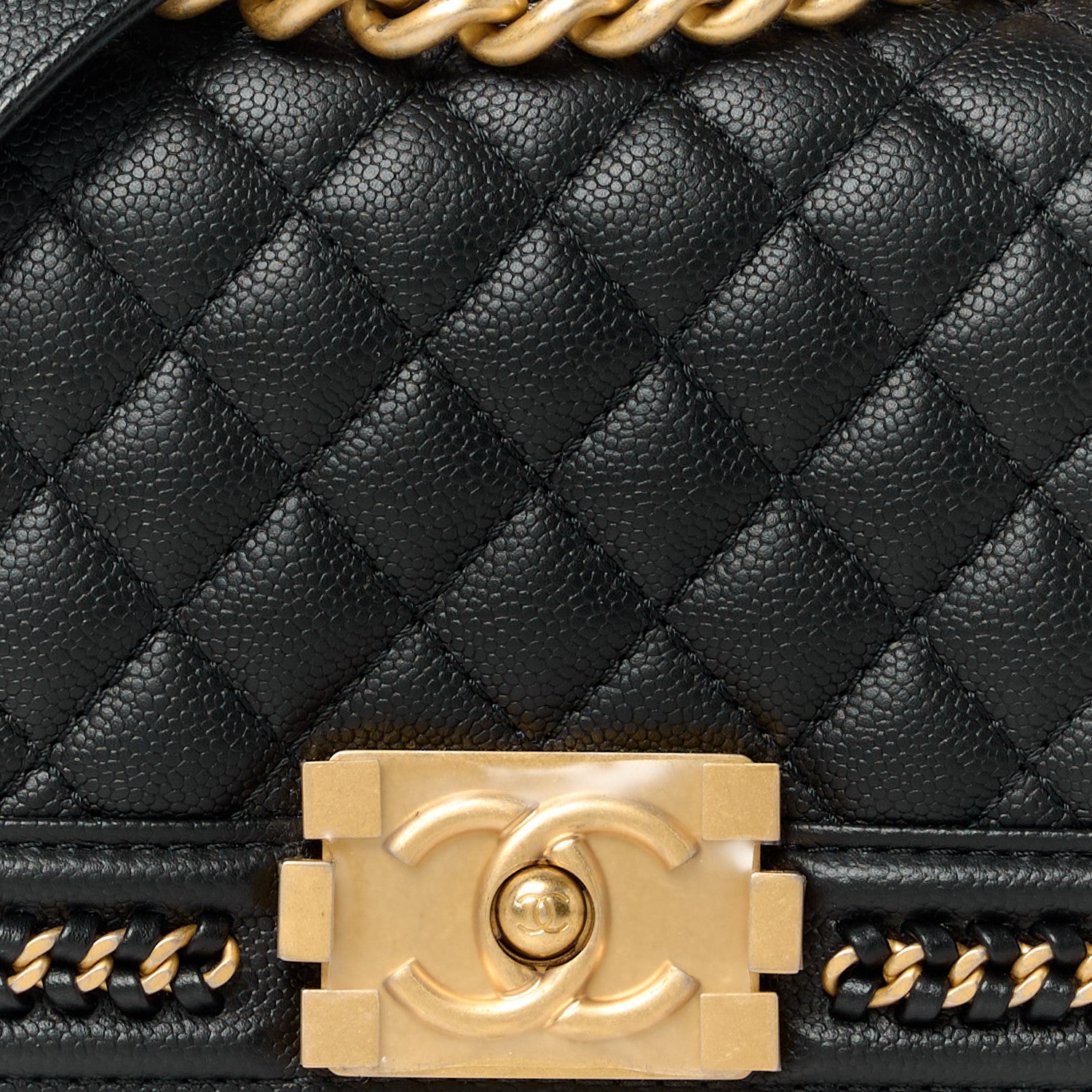 Chanel Caviar Quilted Small Chain Around Boy Flap Black 8 of 10