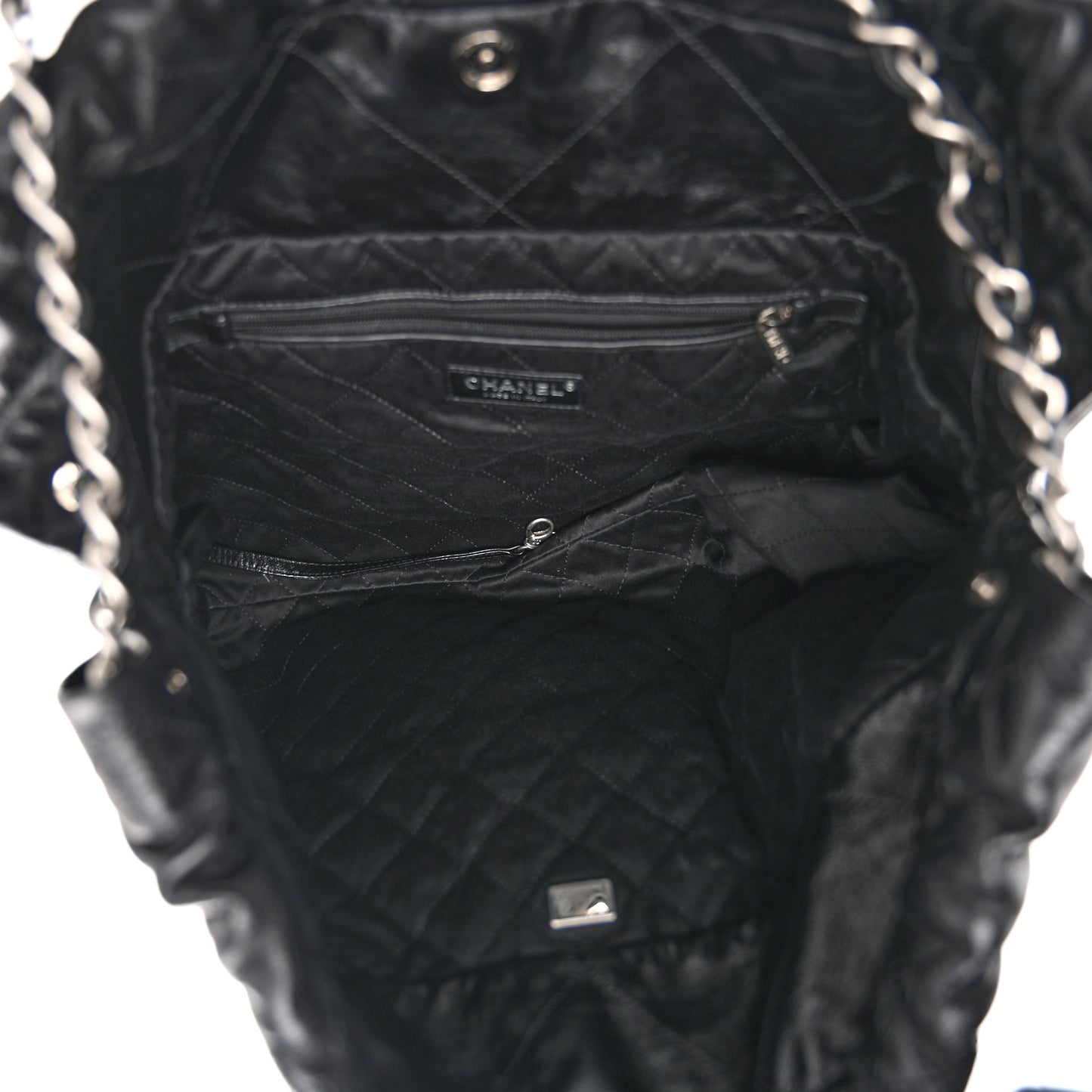 Shiny Calfskin Quilted Chanel 22 Black