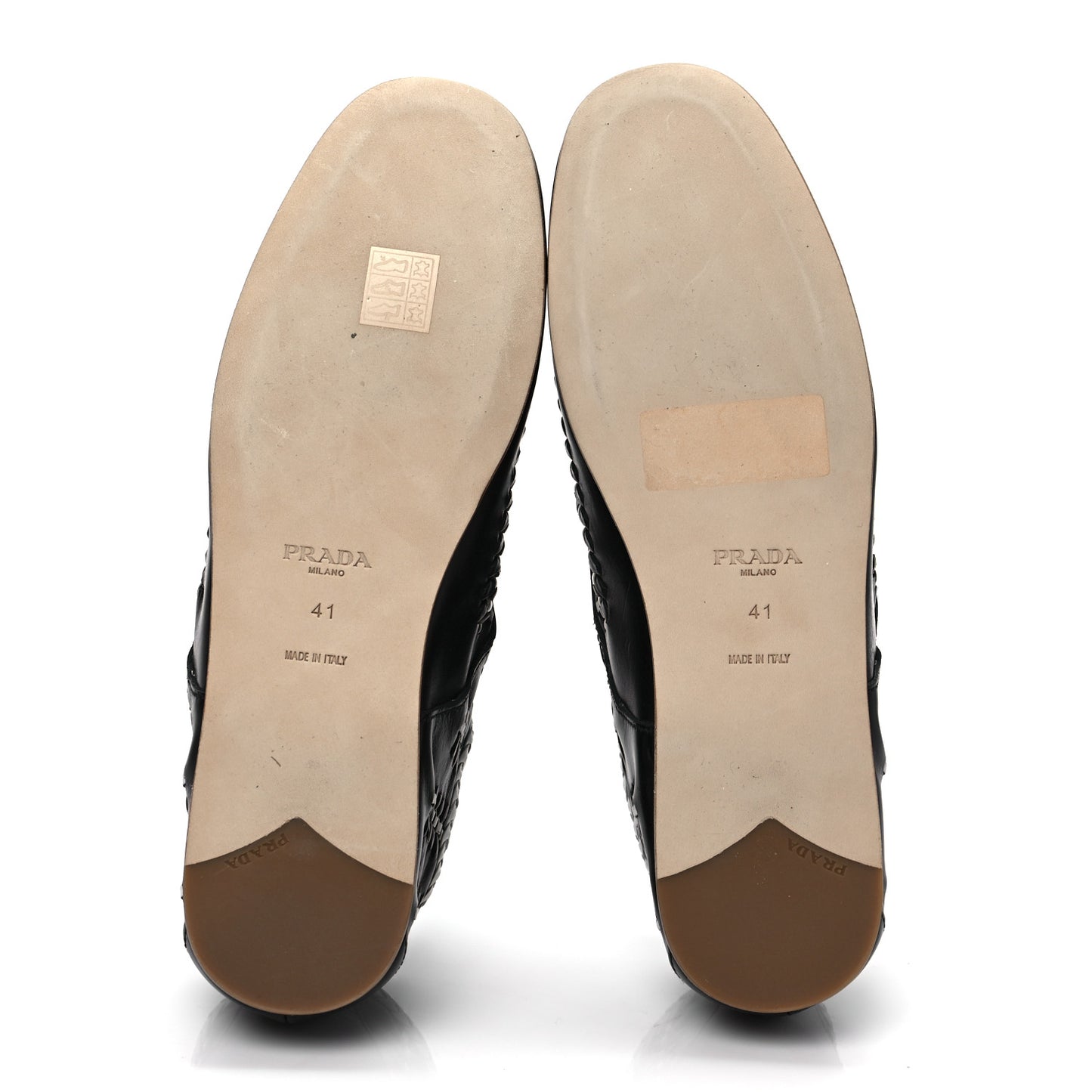 Calfskin Woven Loafers 41 Black White