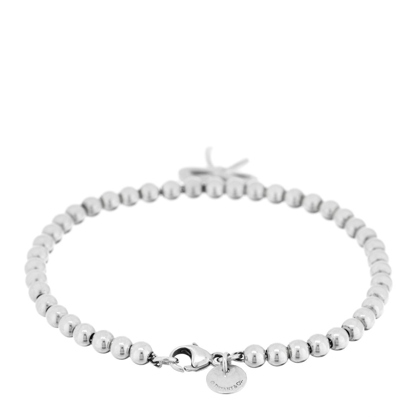 Sterling Silver 4mm Bow Bead Bracelet