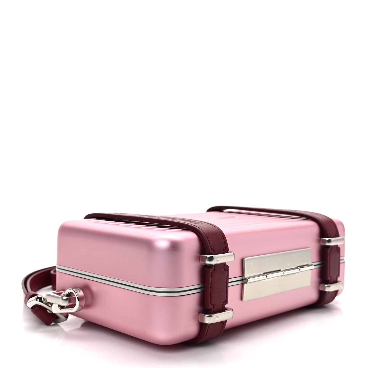 X RIMOWA Aluminum Personal Clutch On Strap Rose
