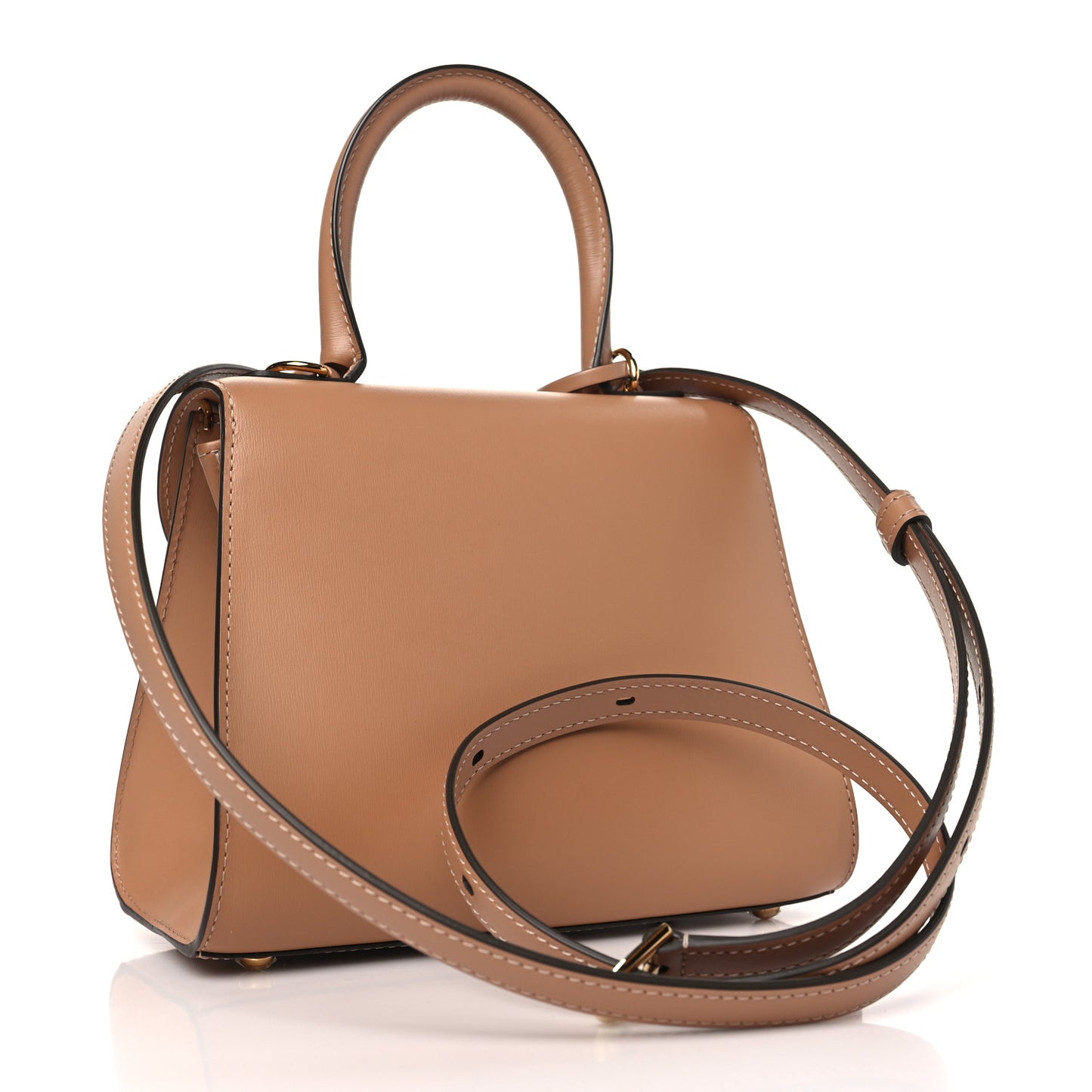 Box Calfskin Mini Brillant Satchel Sand