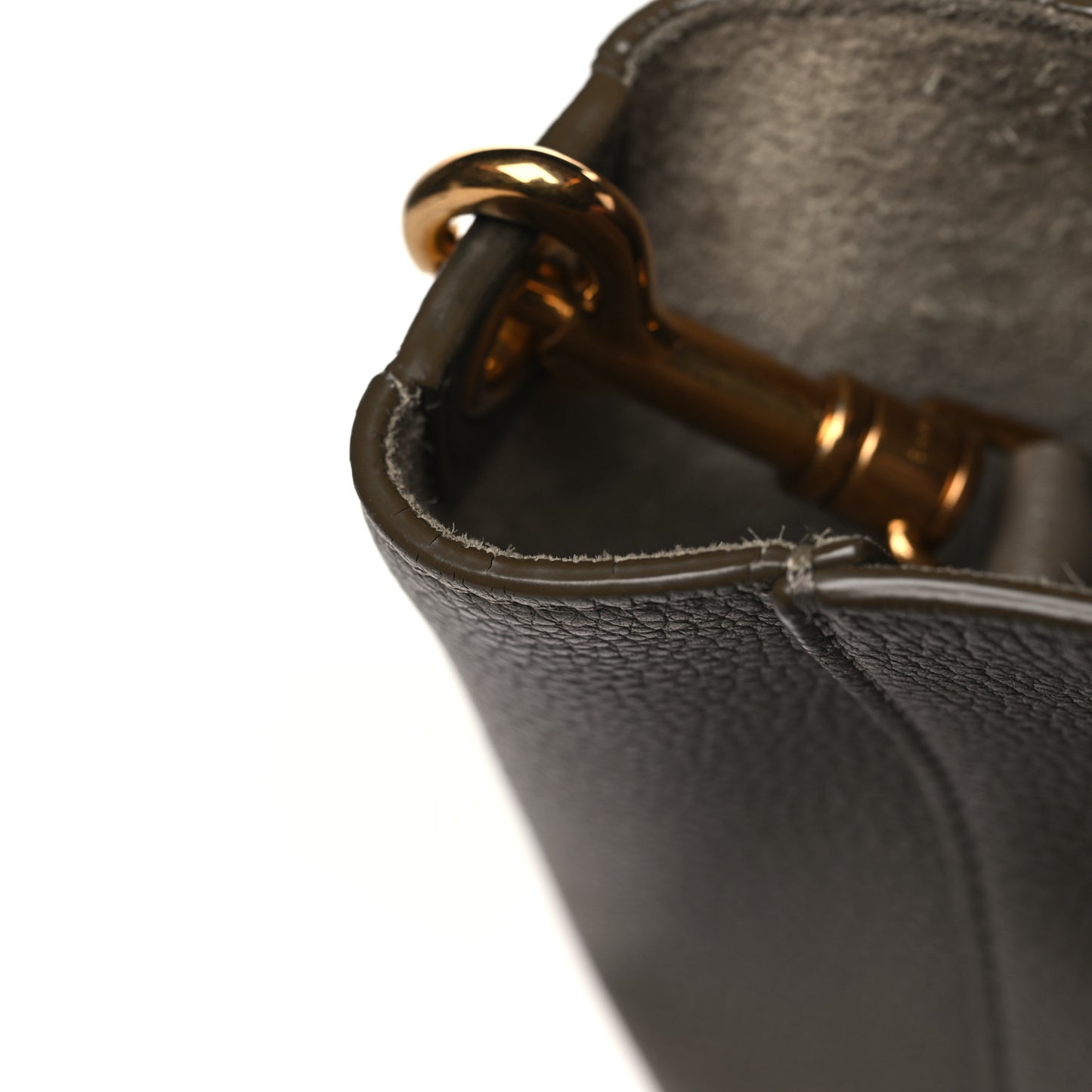 Soft Grained Calfskin Small Sangle Bucket Bag Taupe