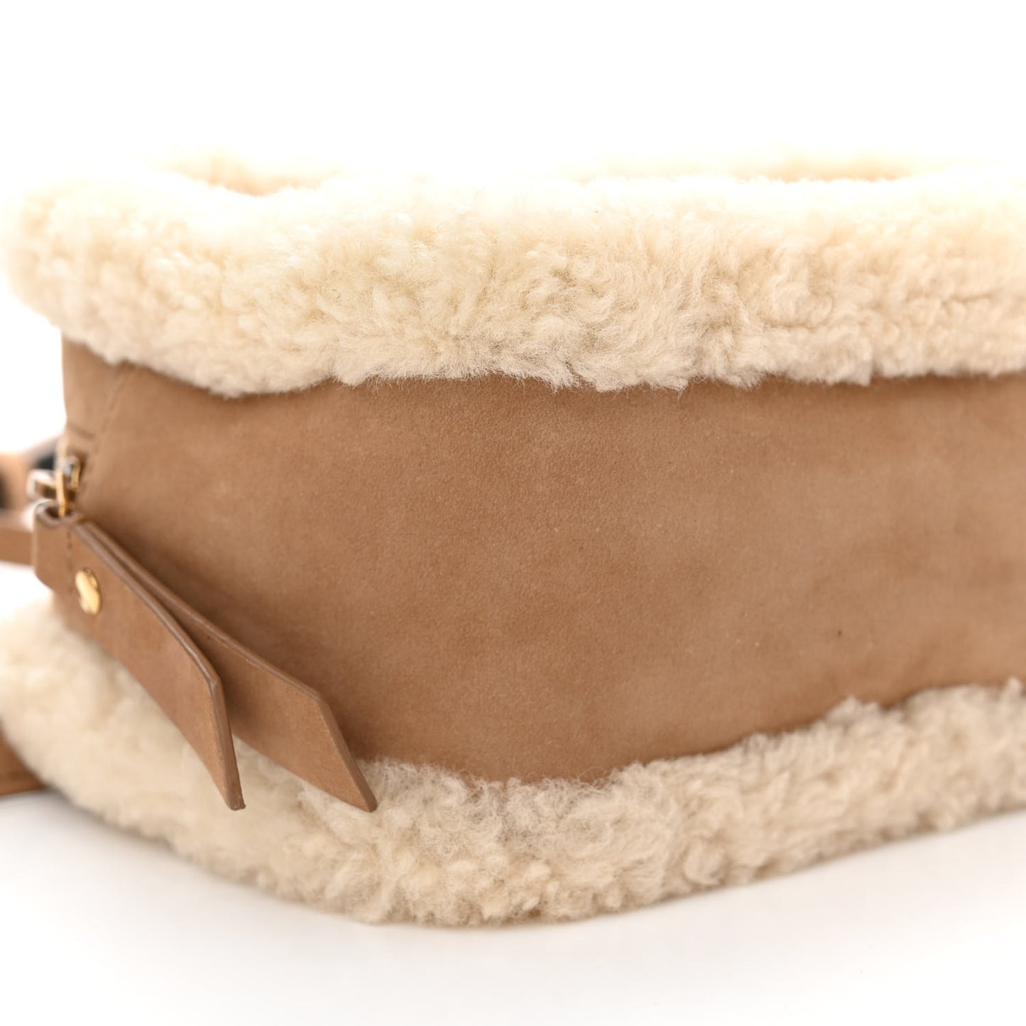 Suede Shearling Lou Belt Bag Natural Tan