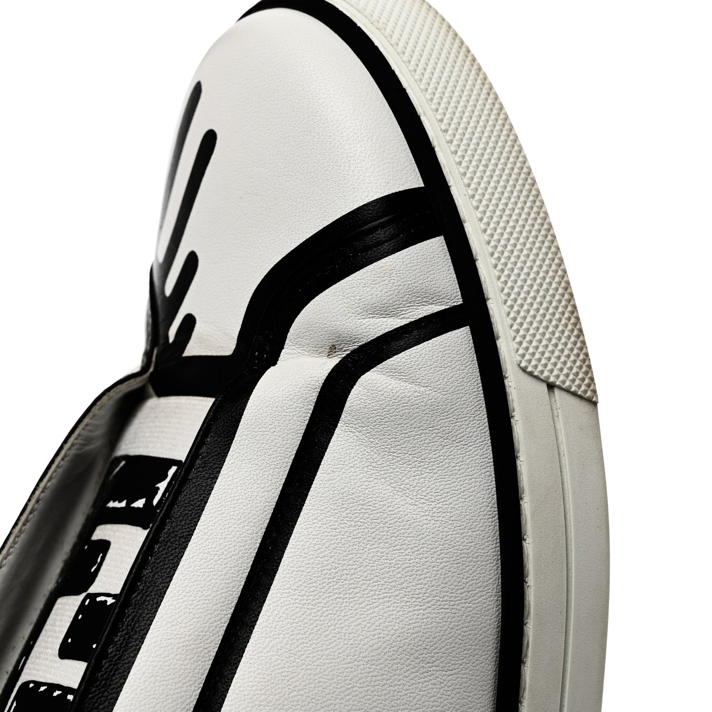 X JOSHUA VIDES Nappa Rockoclick Slip On Sneakers 37 Snow White Black