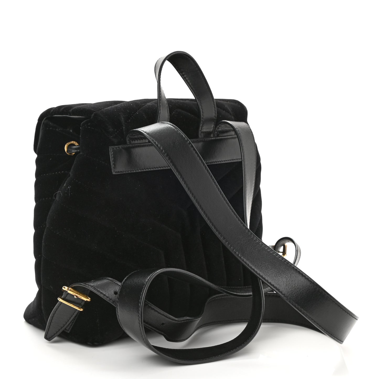Velvet Y Quilted Monogram Small Loulou Backpack Black