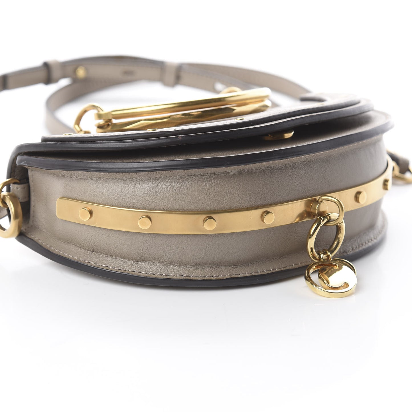 Calfskin Small Nile Bracelet Minaudiere Bag Motty Grey