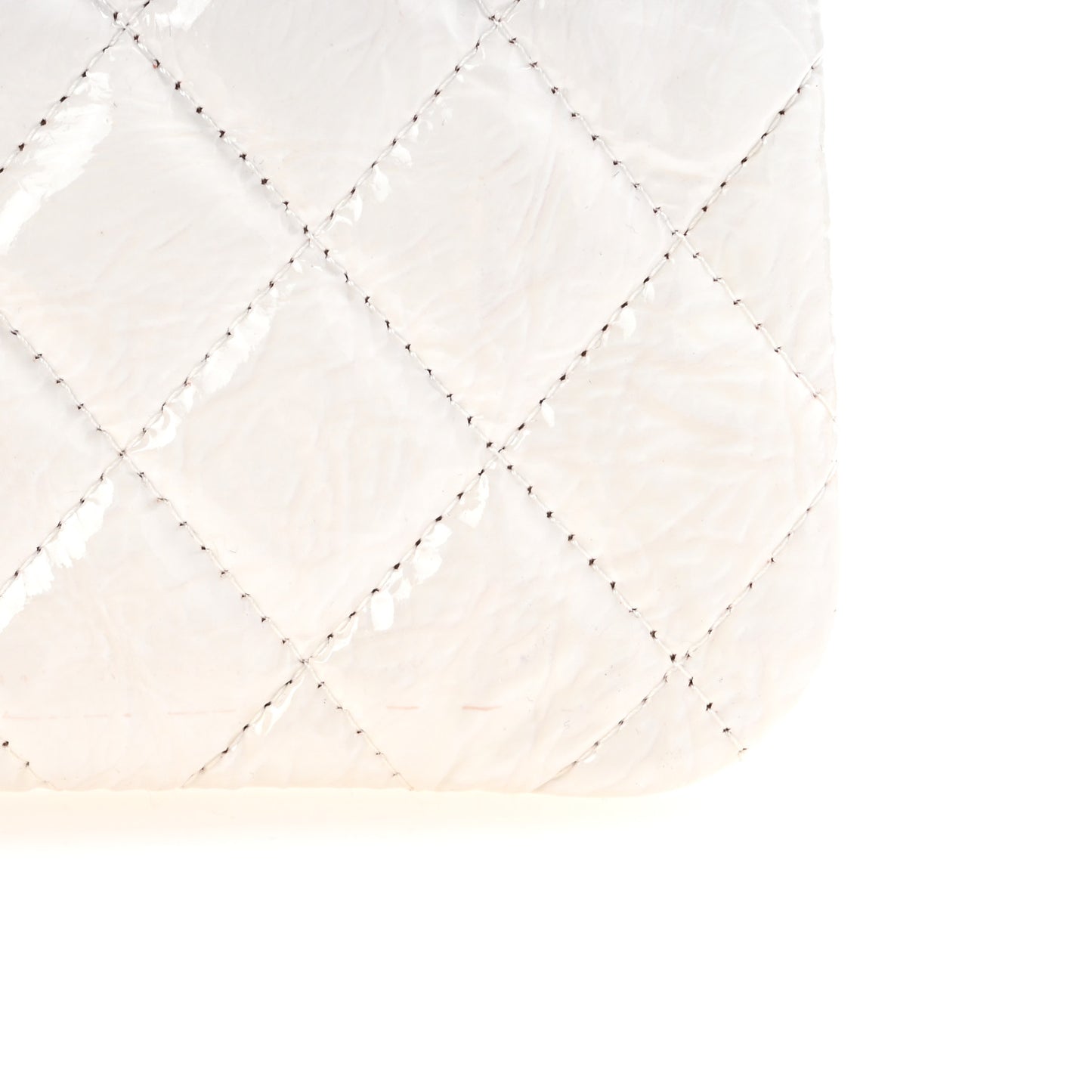 Ombre Patent Calfskin Quilted Medium Cosmetic Case Pink White