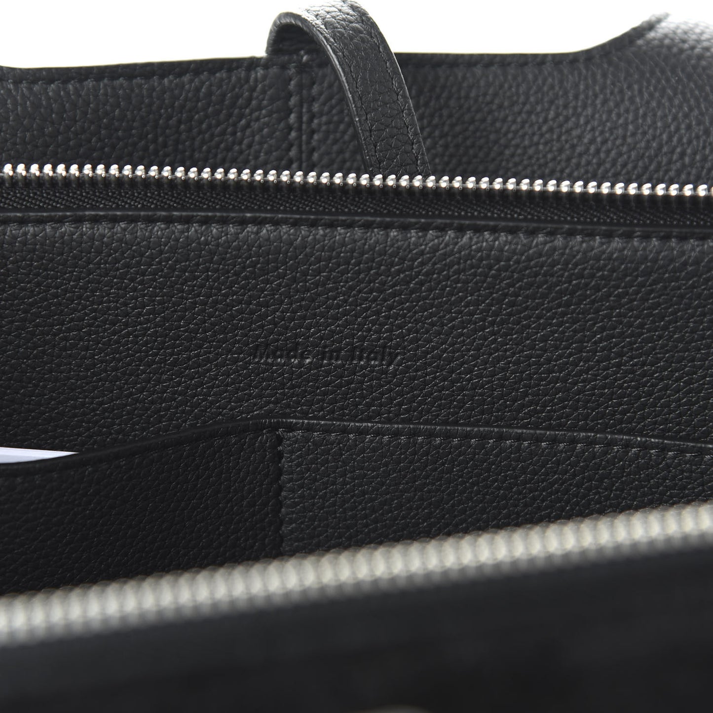 Baby Grained Calfskin Small Tri-Fold Bag Black