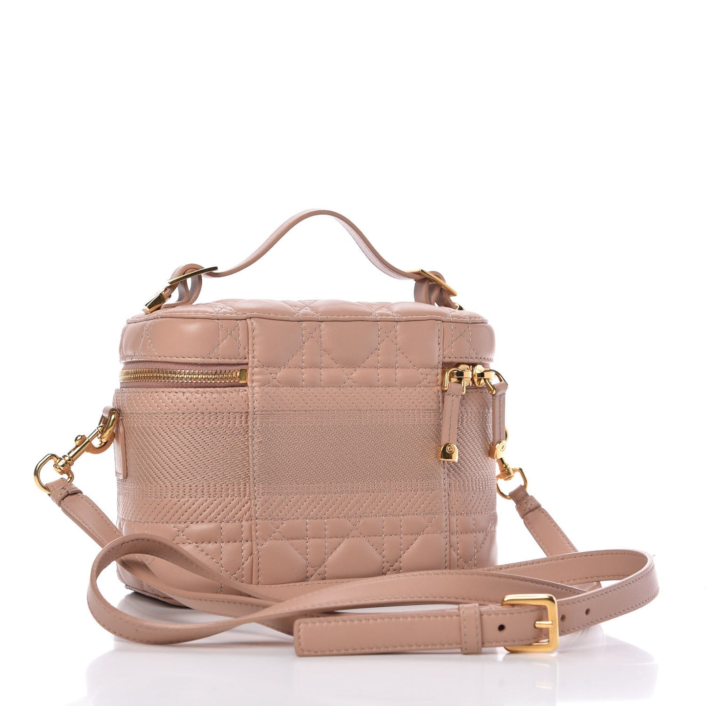 Lambskin Cannage Small Diortravel Vanity Case Rose Des Vents