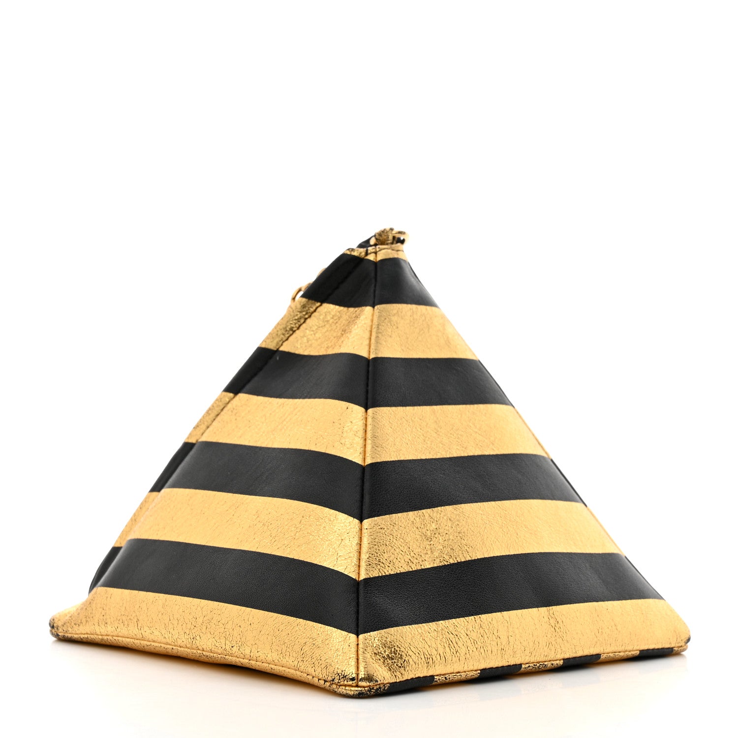 Chanel Metallic Lambskin CC Kheops Pyramid Bag Gold Black 4 of 11