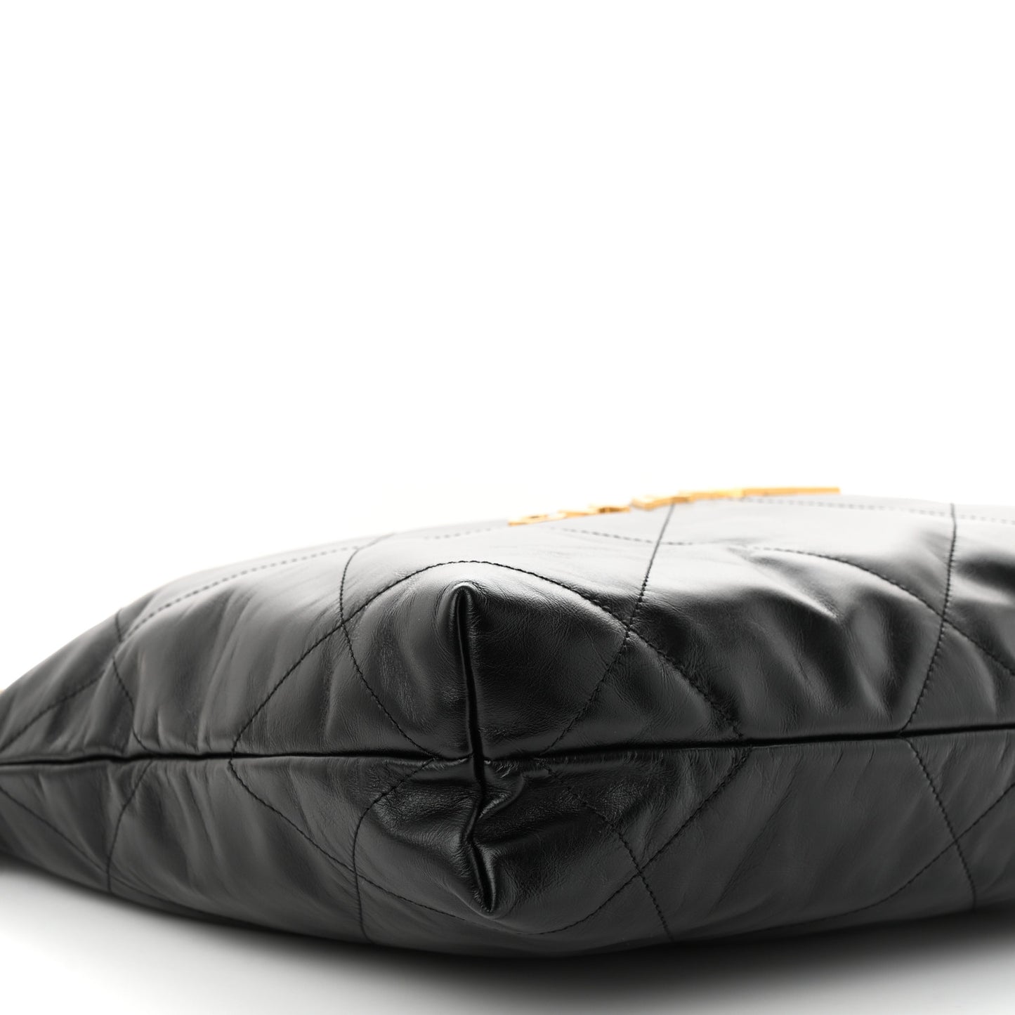 Shiny Calfskin Quilted Small Chanel 22 Black