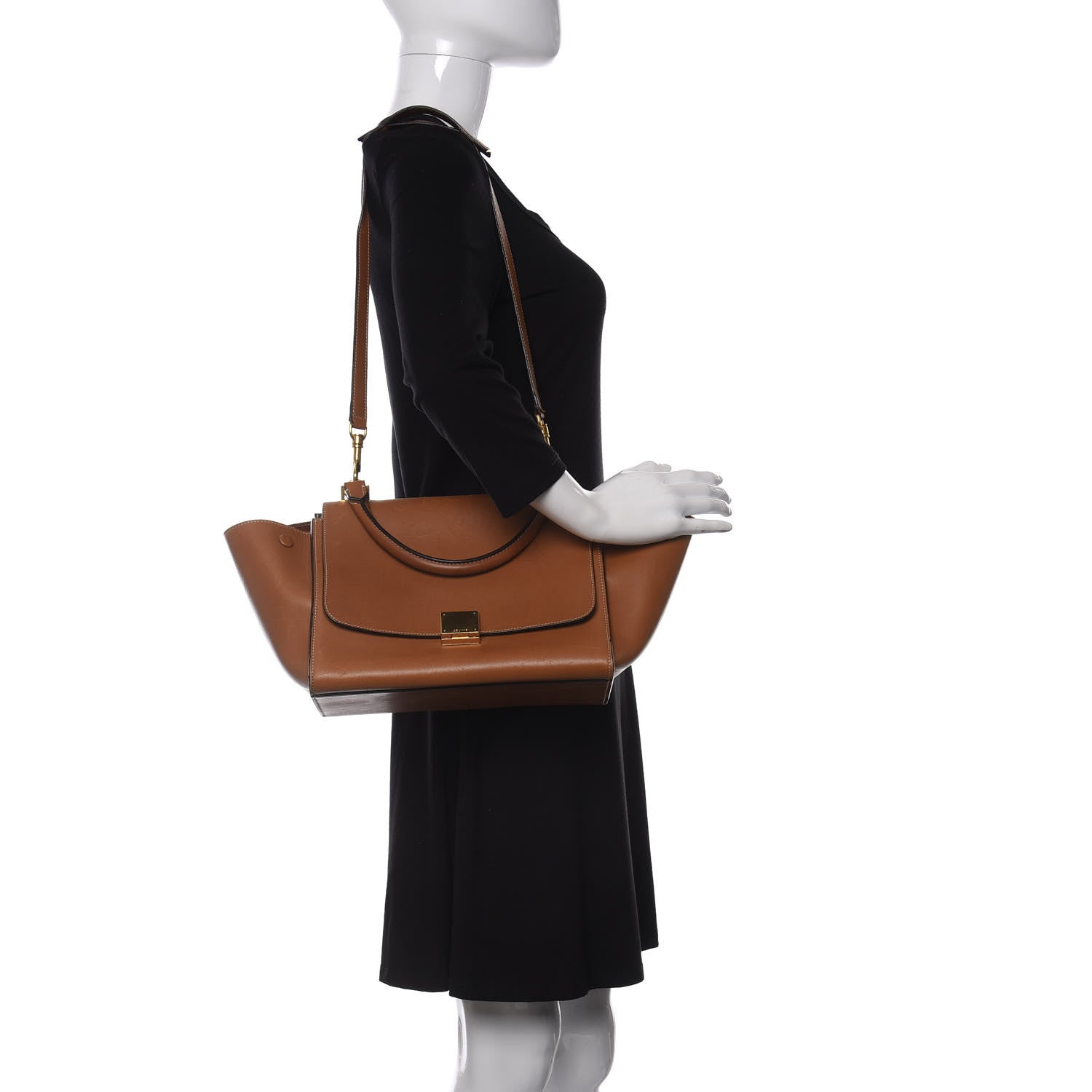 Celine Vegetable Calfskin Small Trapeze Tan 2 of 9