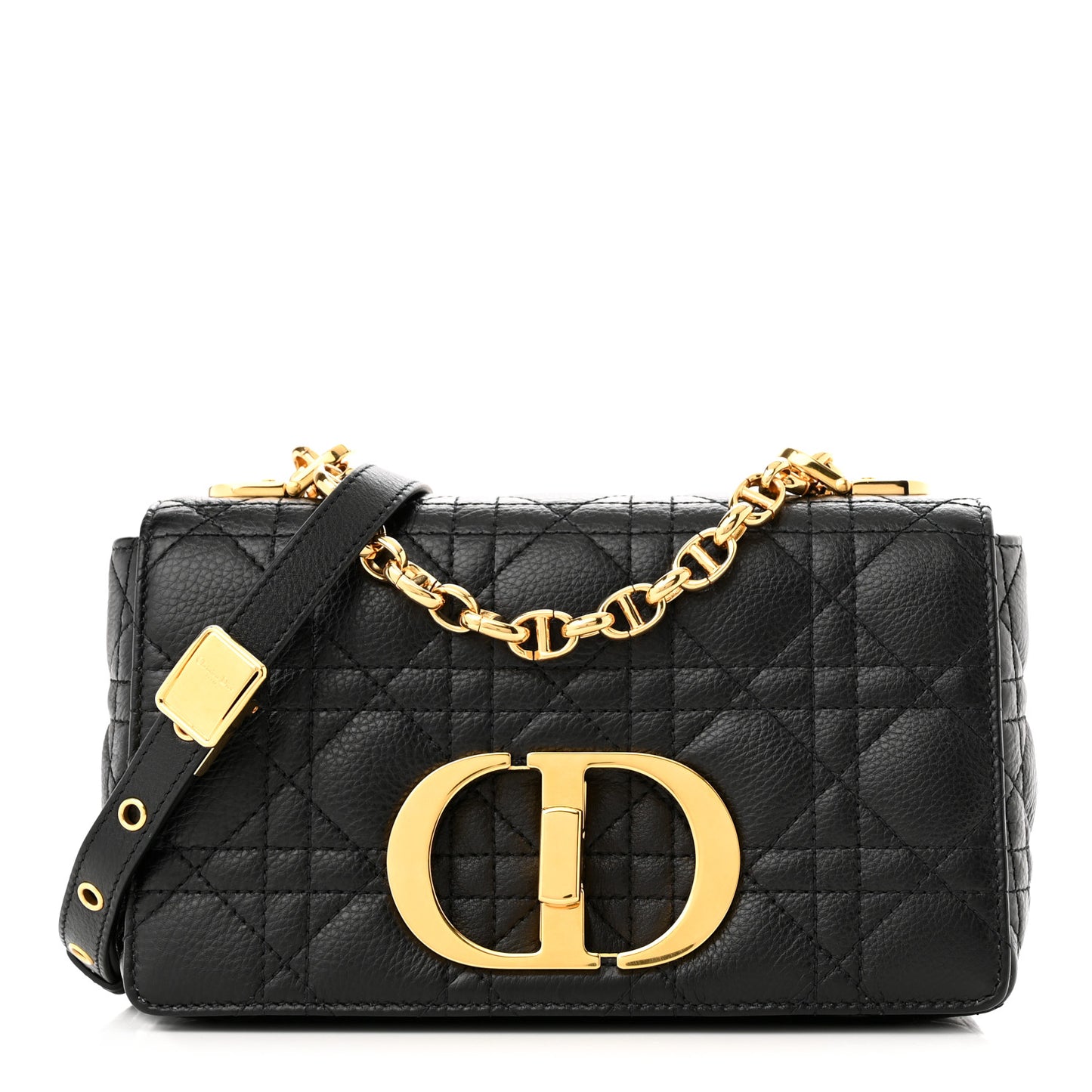 Calfskin Cannage Small Caro Bag Black