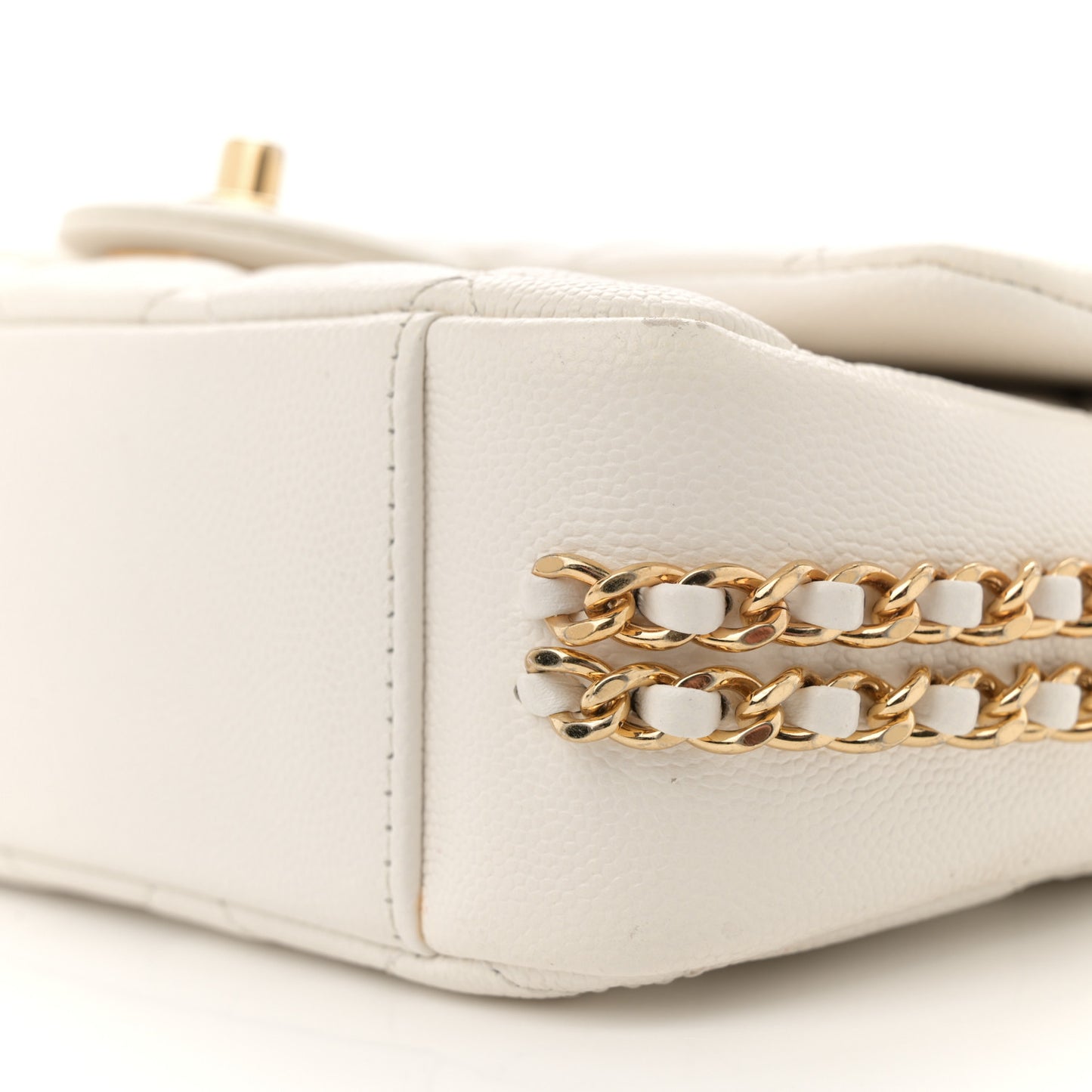Caviar Quilted Mini CC You Flap White