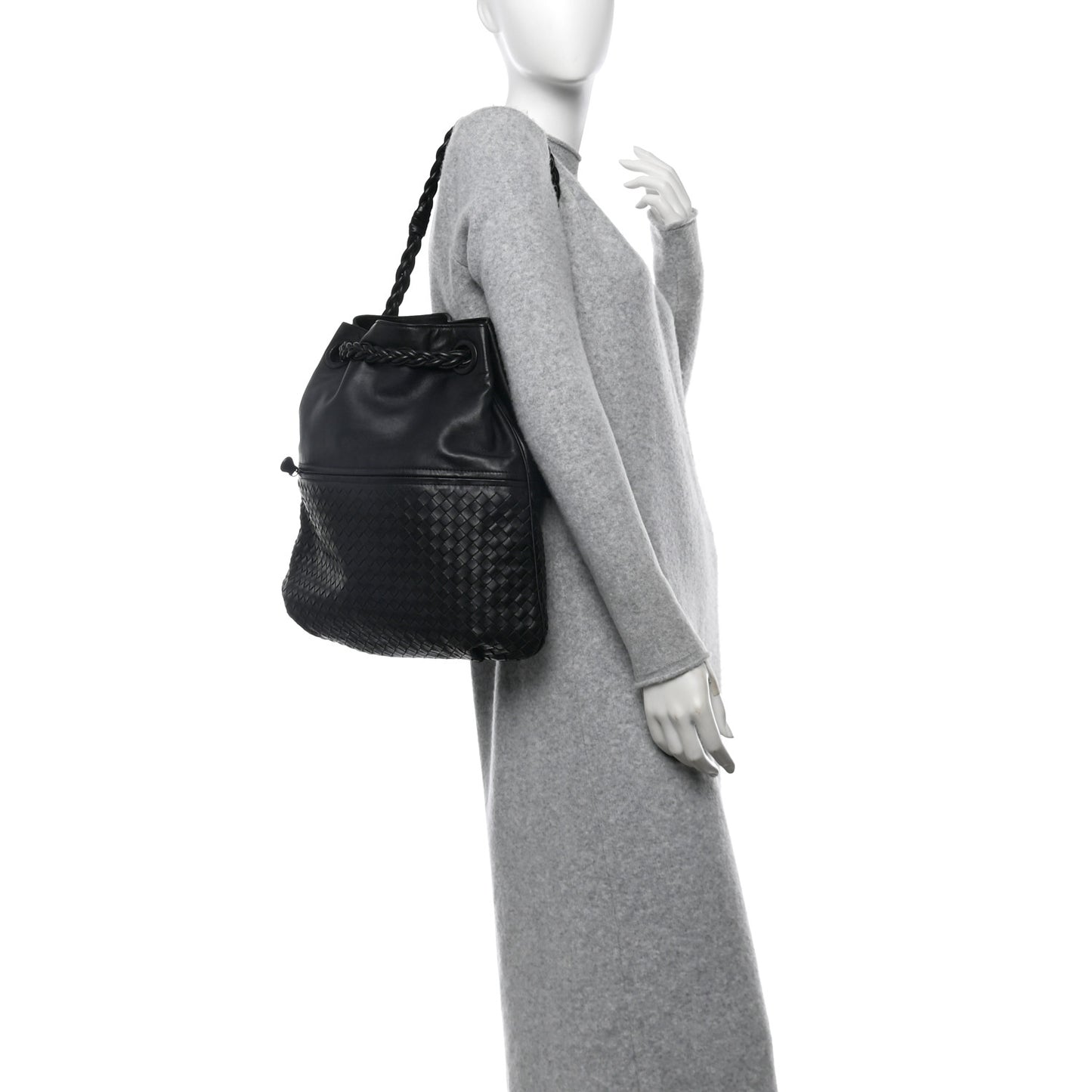 Cervo Deerskin Intrecciato Julie Tote Black