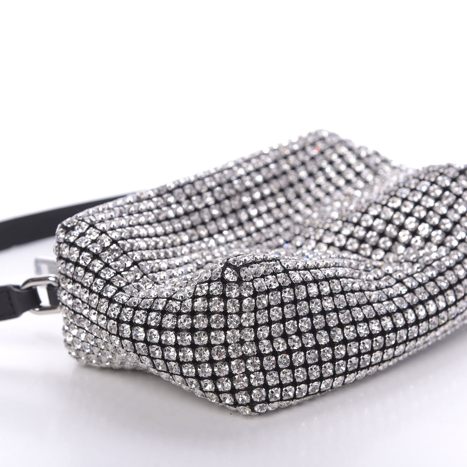 Alexander Wang Mesh Crystal Rhinestone Mini Heiress Pouch Black Silver 5 of 9