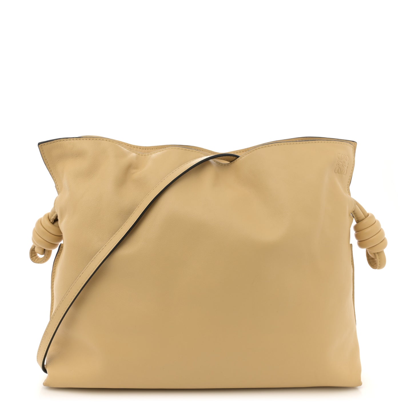 Nappa Flamenco Knot Clutch Dark Butter