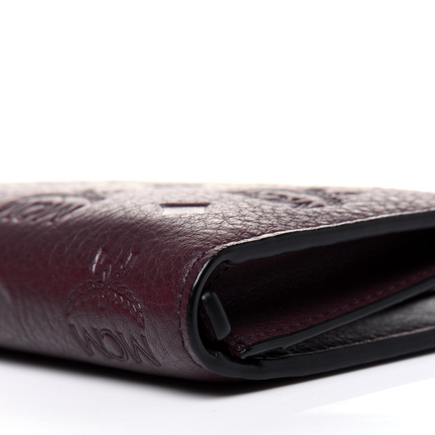 Calfskin Signature Monogram Klara Two Fold Wallet Rustic Brown