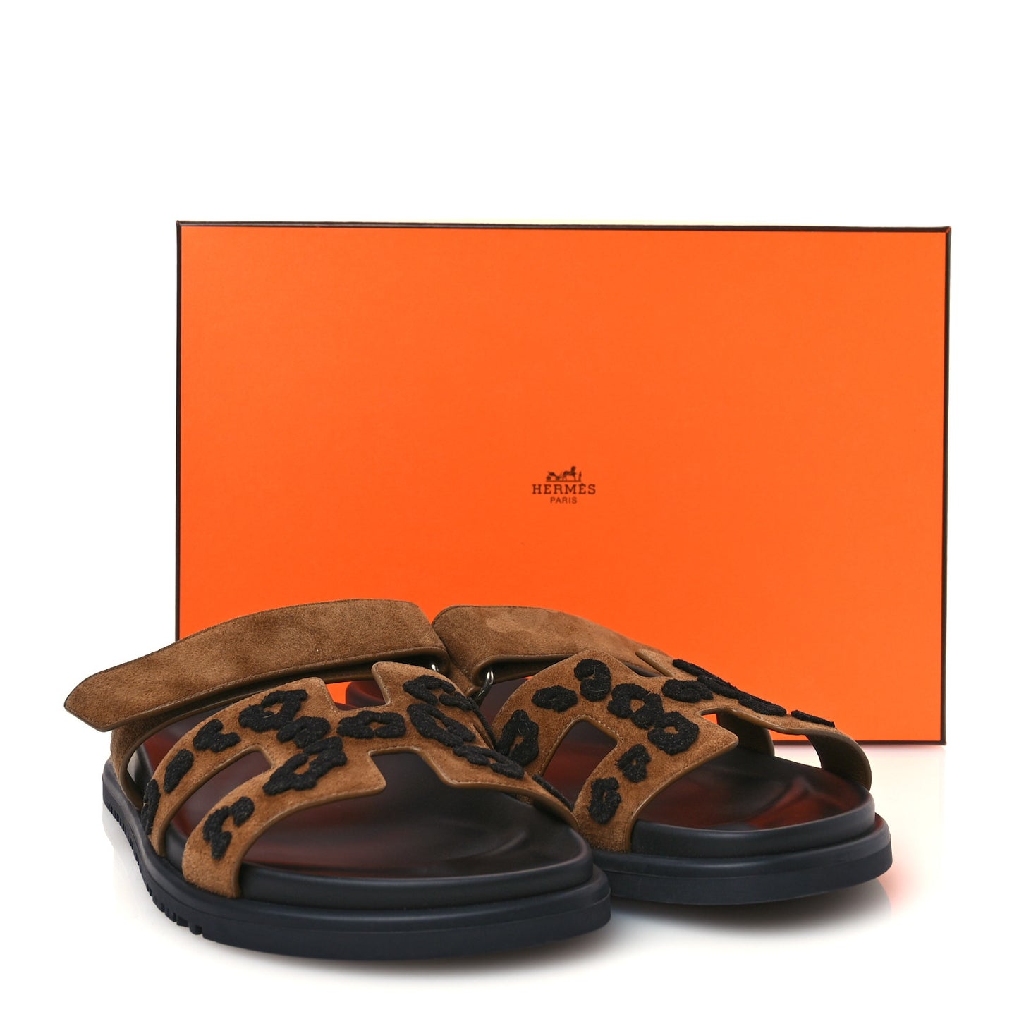 Suede Goatskin Womens Chypre Sandals 39 Brun Fume Black