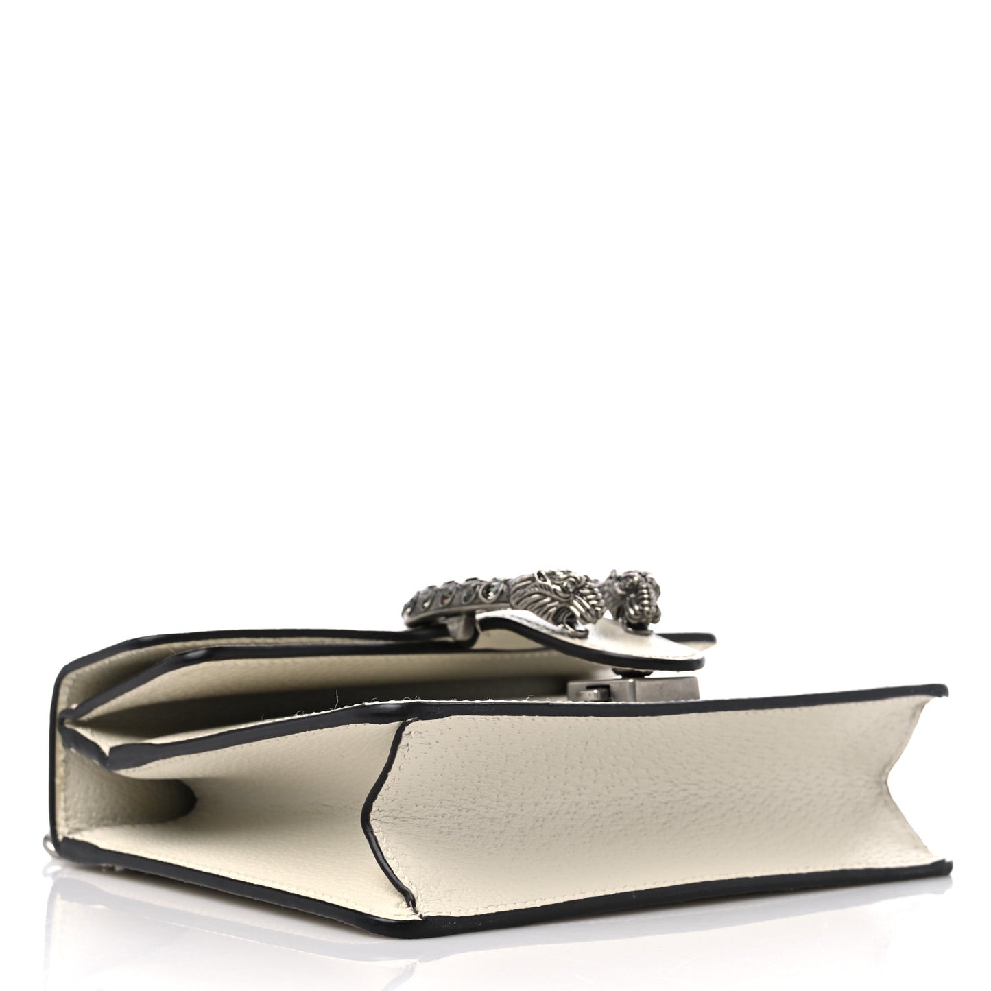 Textured Calfskin Crystal Mini Dionysus Shoulder Bag Mystic White