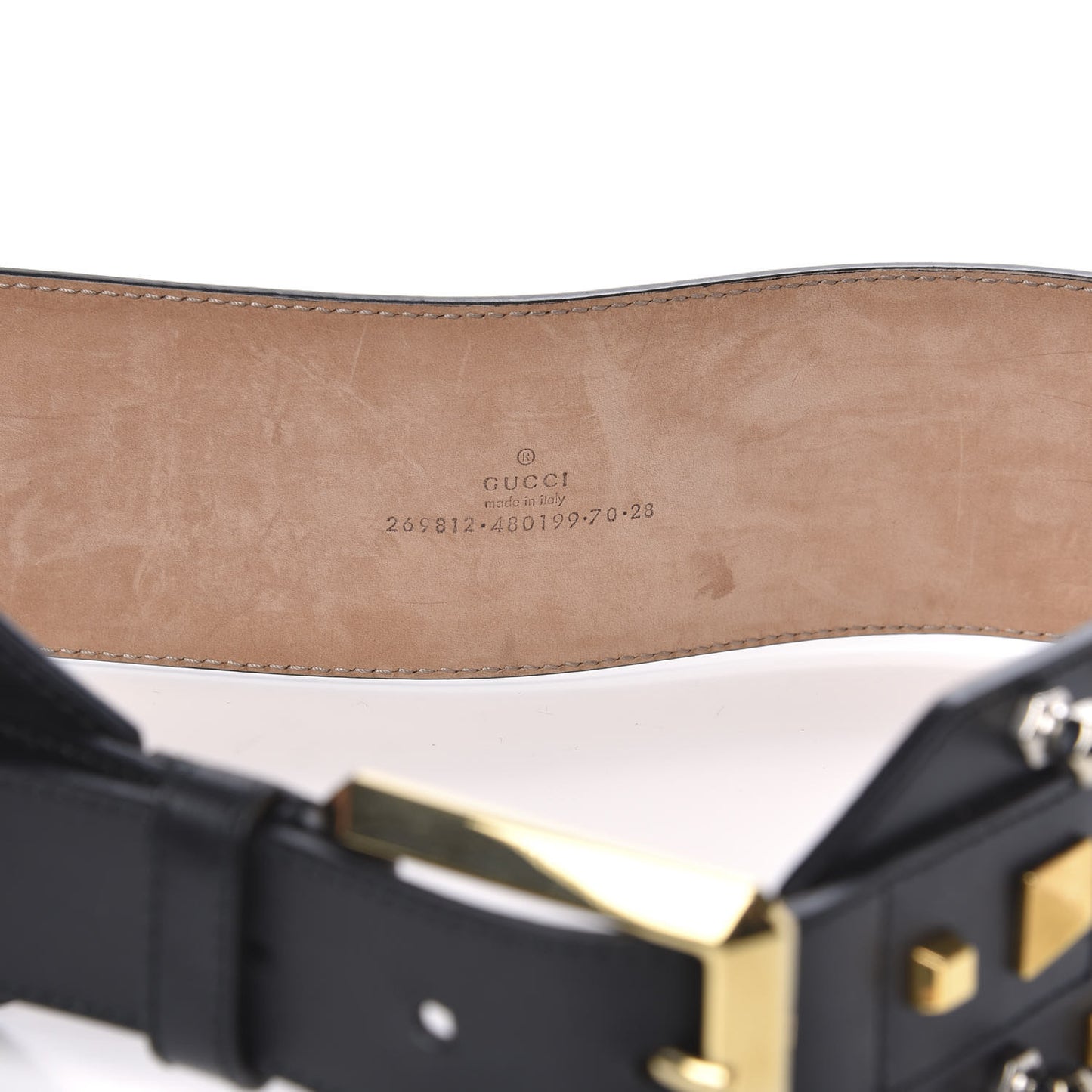 Calfskin Studded Belt 70 28 Black