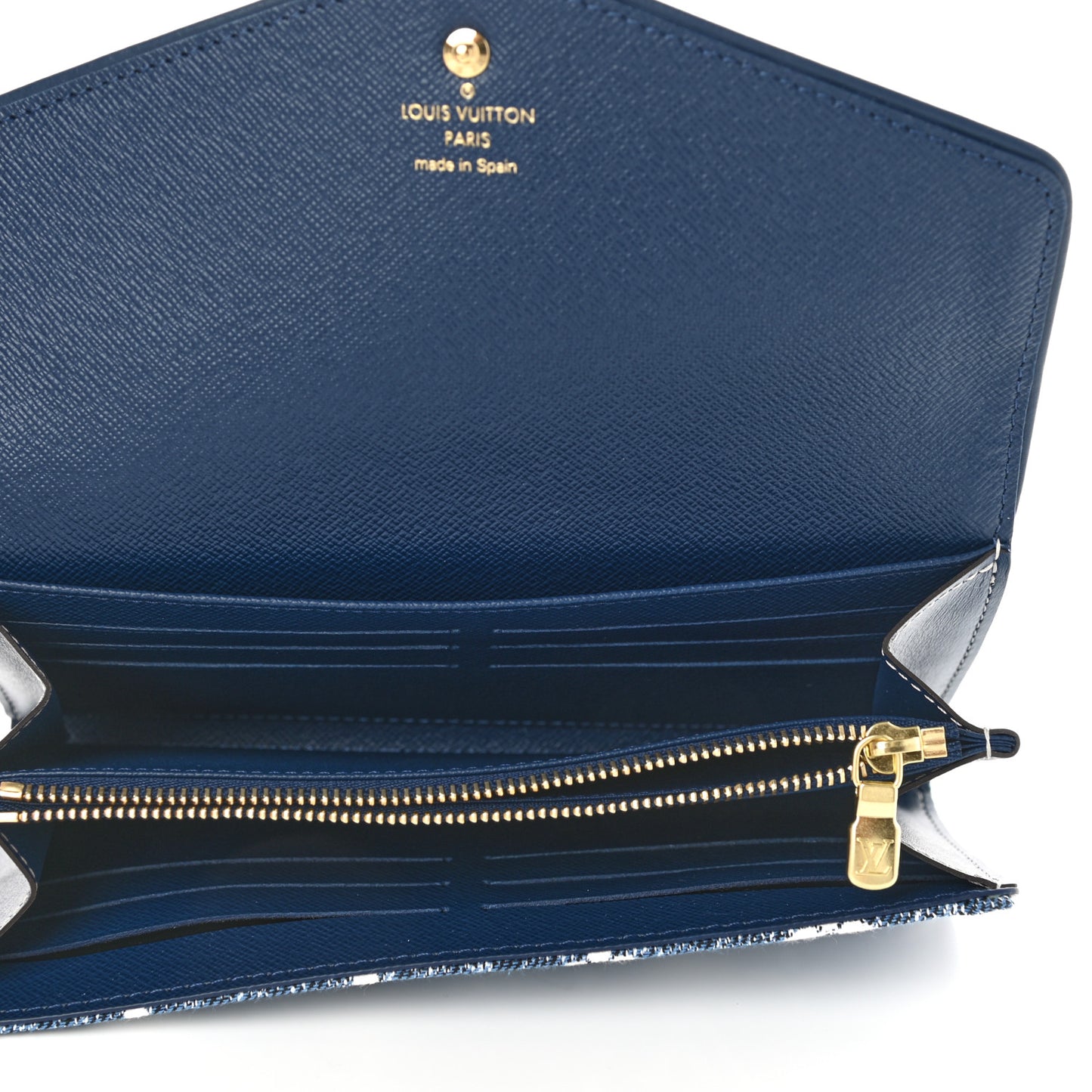 Monogram Jacquard Denim Sarah Wallet Bleu