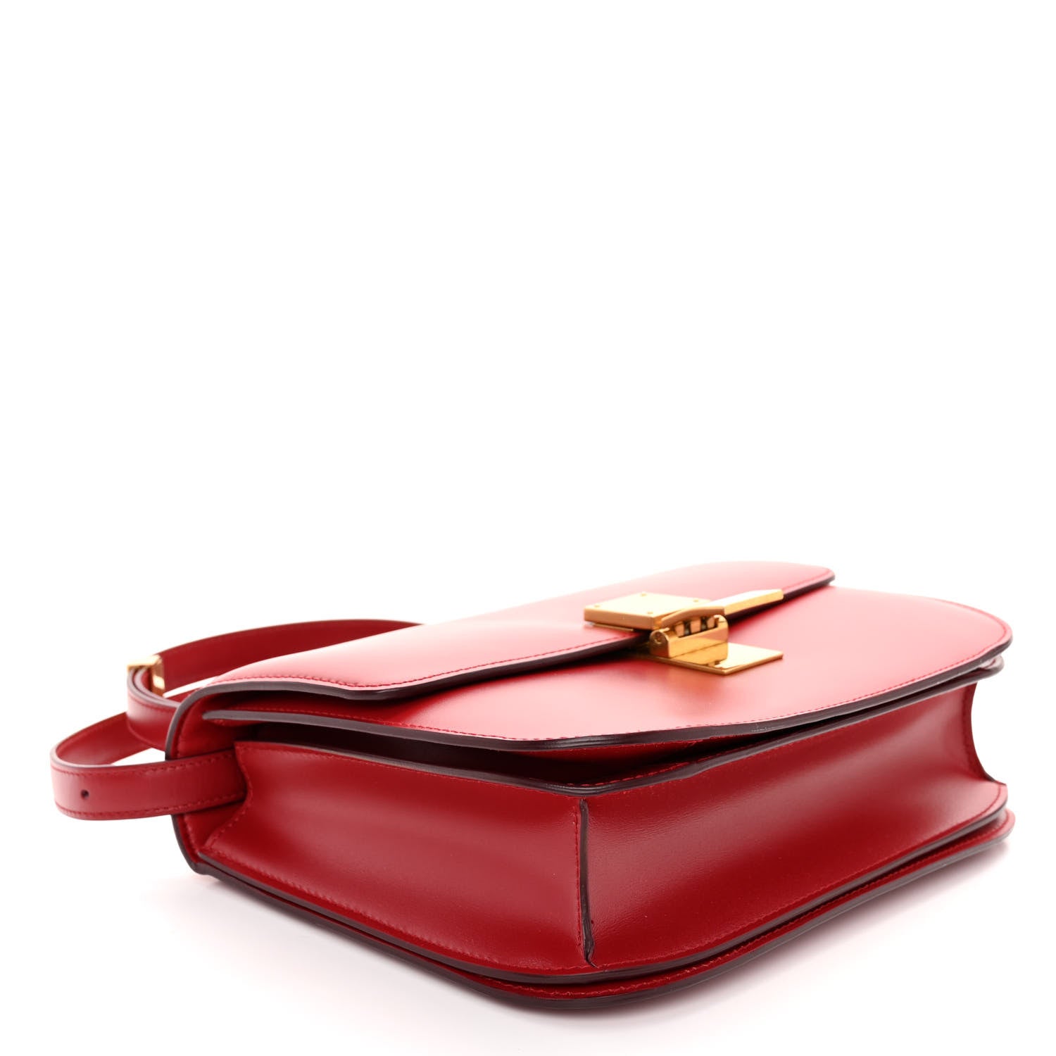 Celine Box Calfskin Medium Classic Box Flap Bag Red 4 of 10
