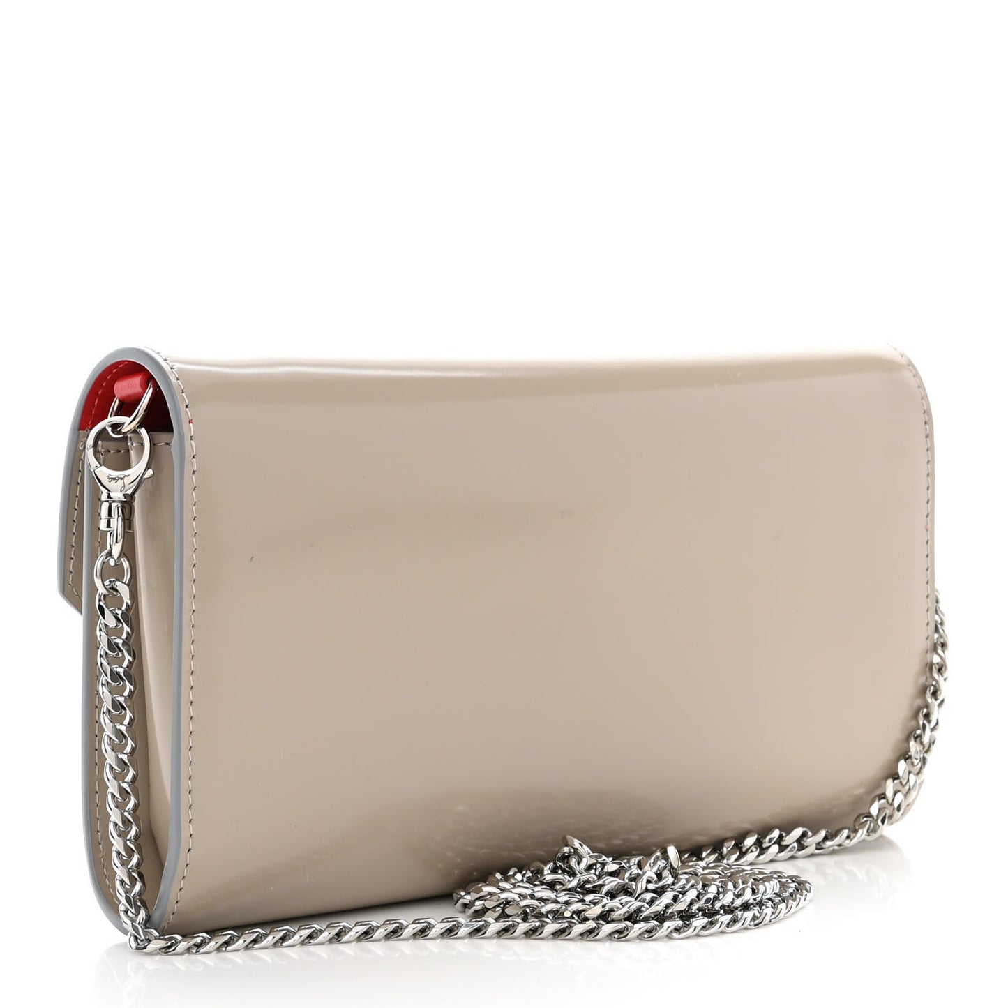 Patent Calfskin Loubi54 Wallet On Chain Goose