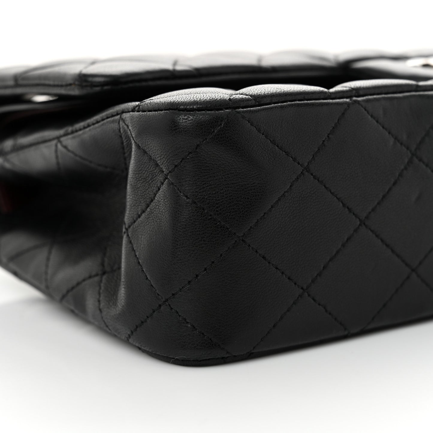 Lambskin Quilted Medium Double Flap Black