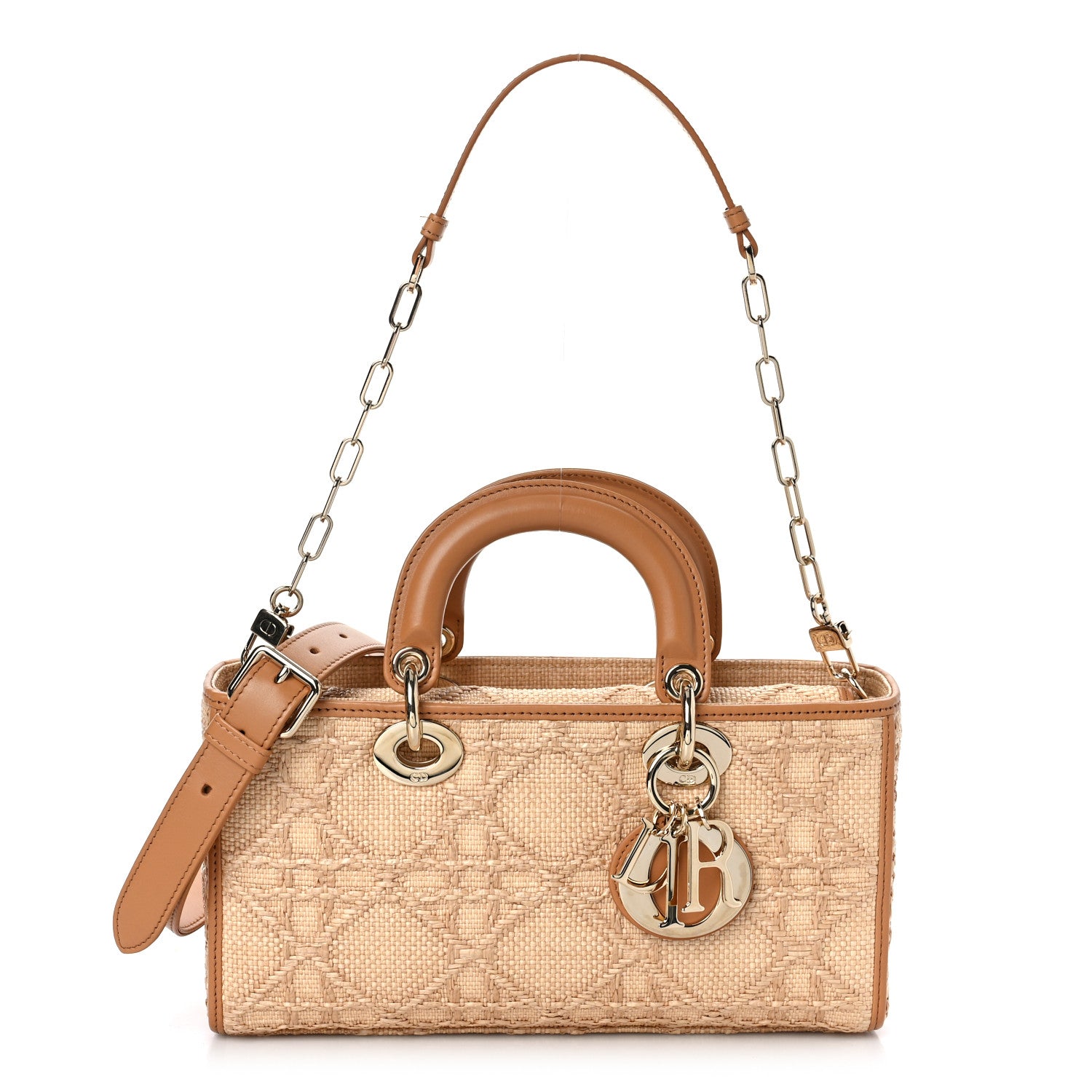Christian Dior Raffia Macro Cannage Lady D-Joy Natural 1257005