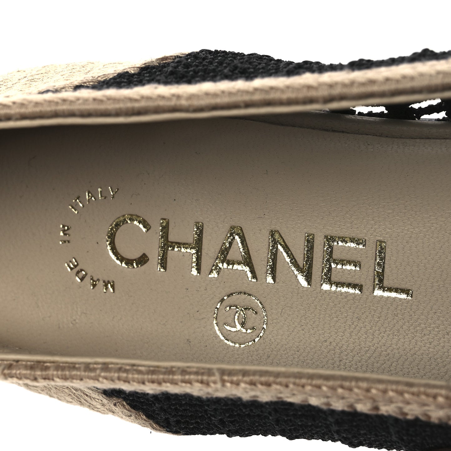 Raffia Cap Toe Ballerina Flats 38 Black Beige