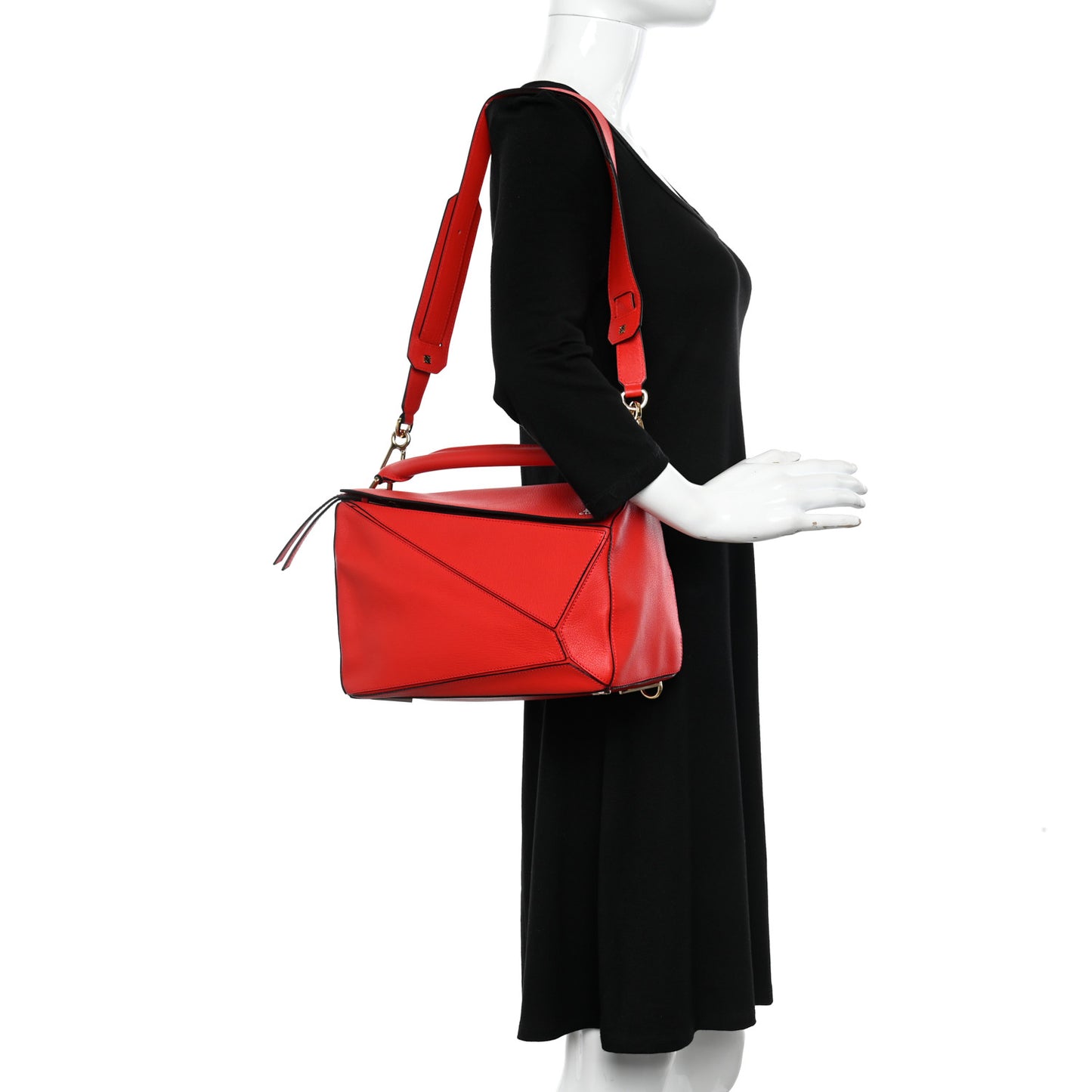 Calfskin Medium Puzzle Bag Scarlet