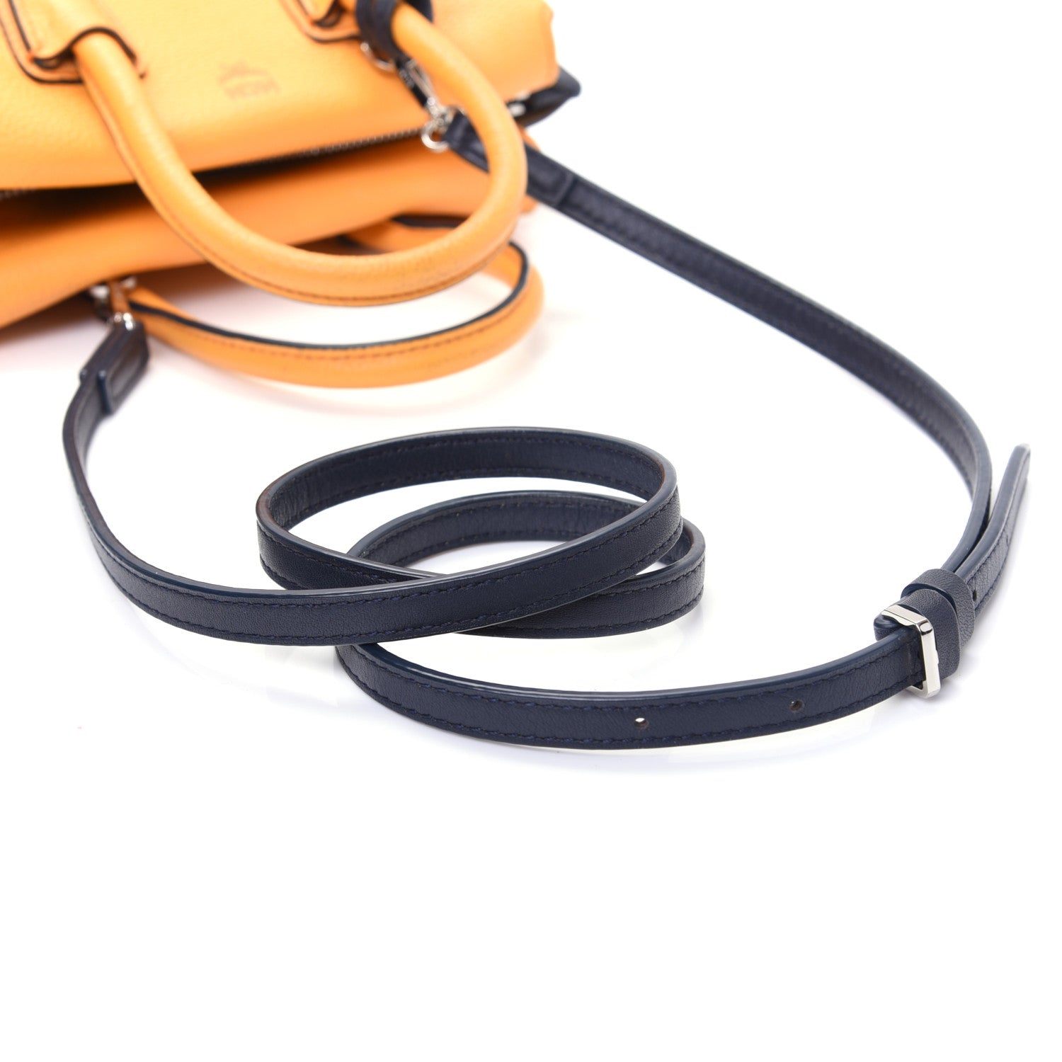 MCM Grained Calfskin Bi-Color Mini Milla Tote Yellow Black 17 of 17