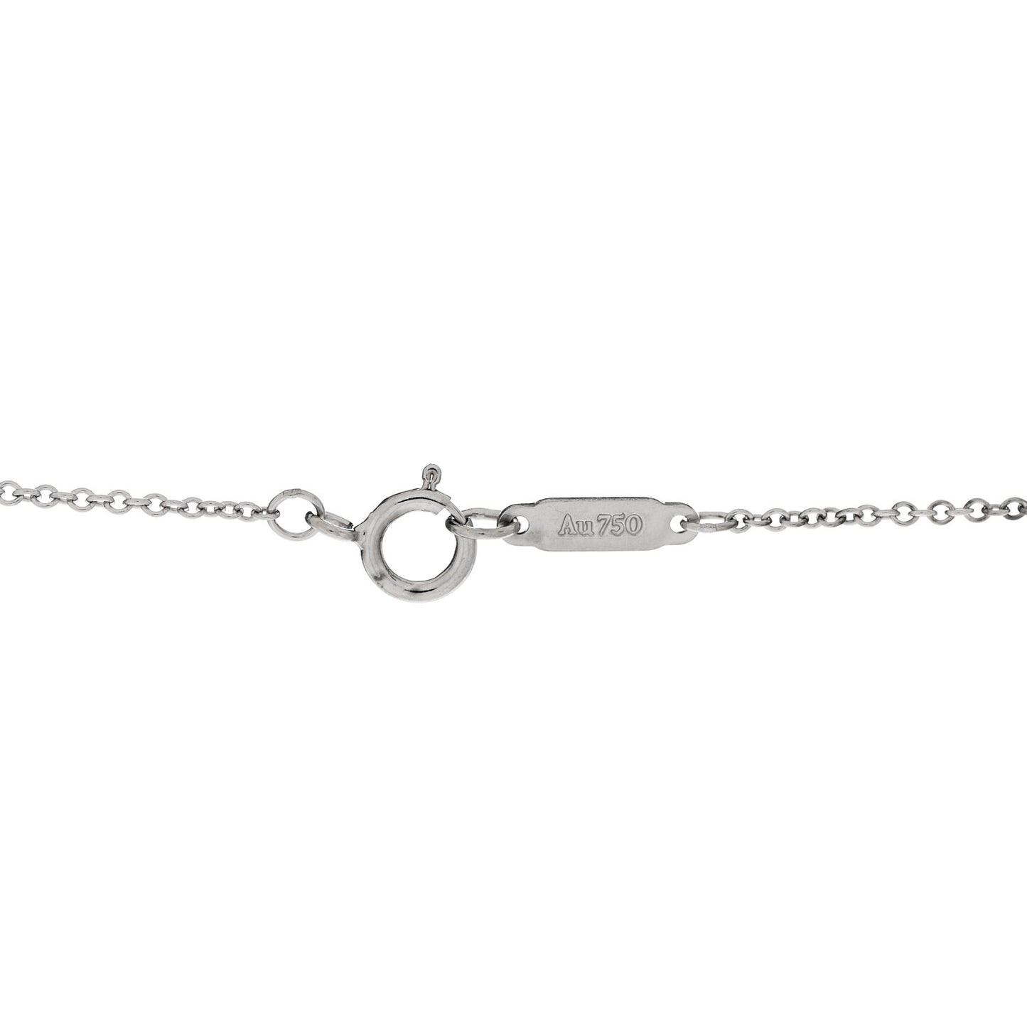 18K White Gold Diamond Floral Key Pendant Necklace