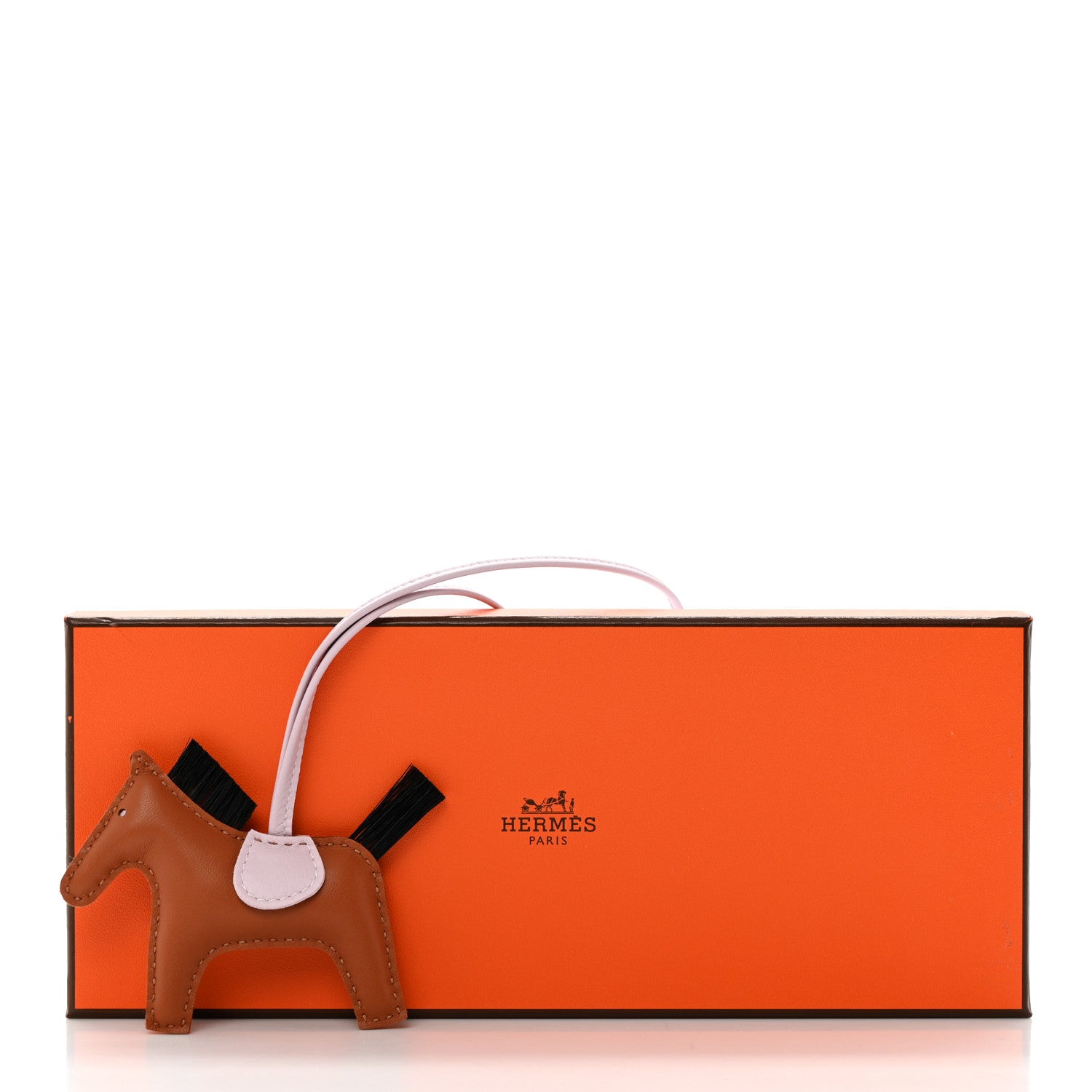 Hermes Milo Lambskin Horse Hair Grigri Rodeo Horse Bag Charm PM Gold Mauve Pale Black 5 of 5