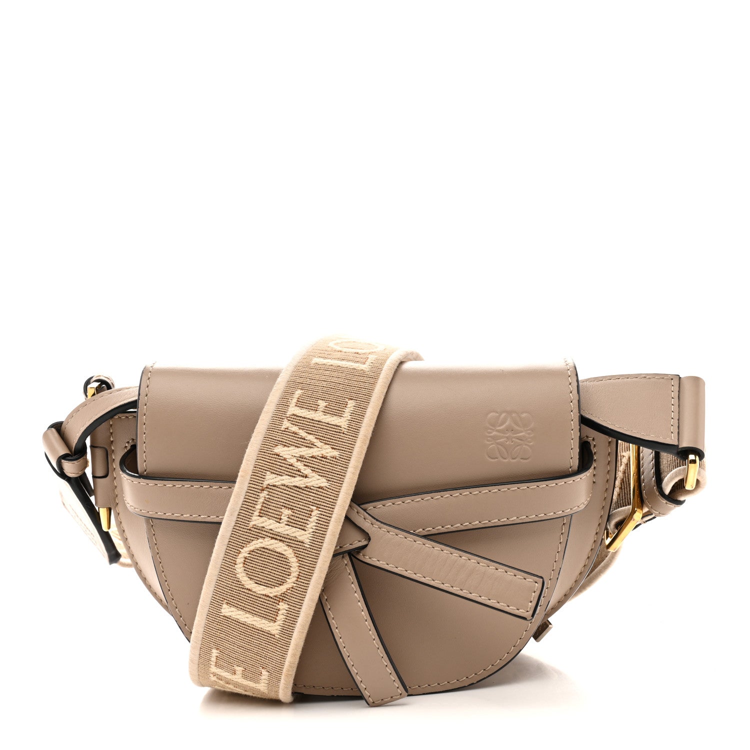 Loewe Calfskin Jacquard Mini Gate Dual Bag Sand 1834874 – FASHIONPHILE