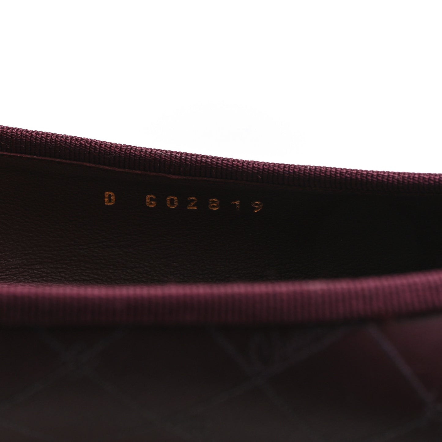 Printed Lambskin Patent CC Cap Toe Ballerina Flats 38 Burgundy Black