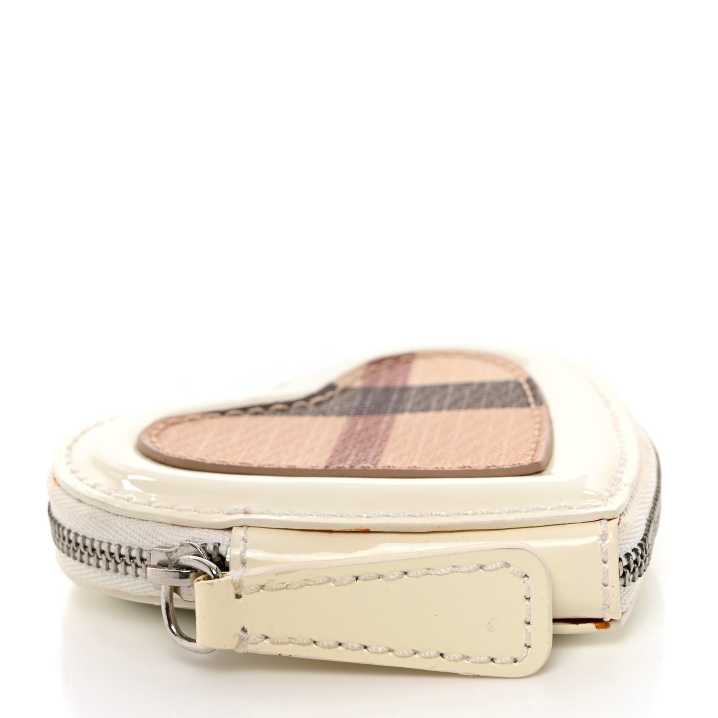 Patent Nova Check Heart Coin Case White