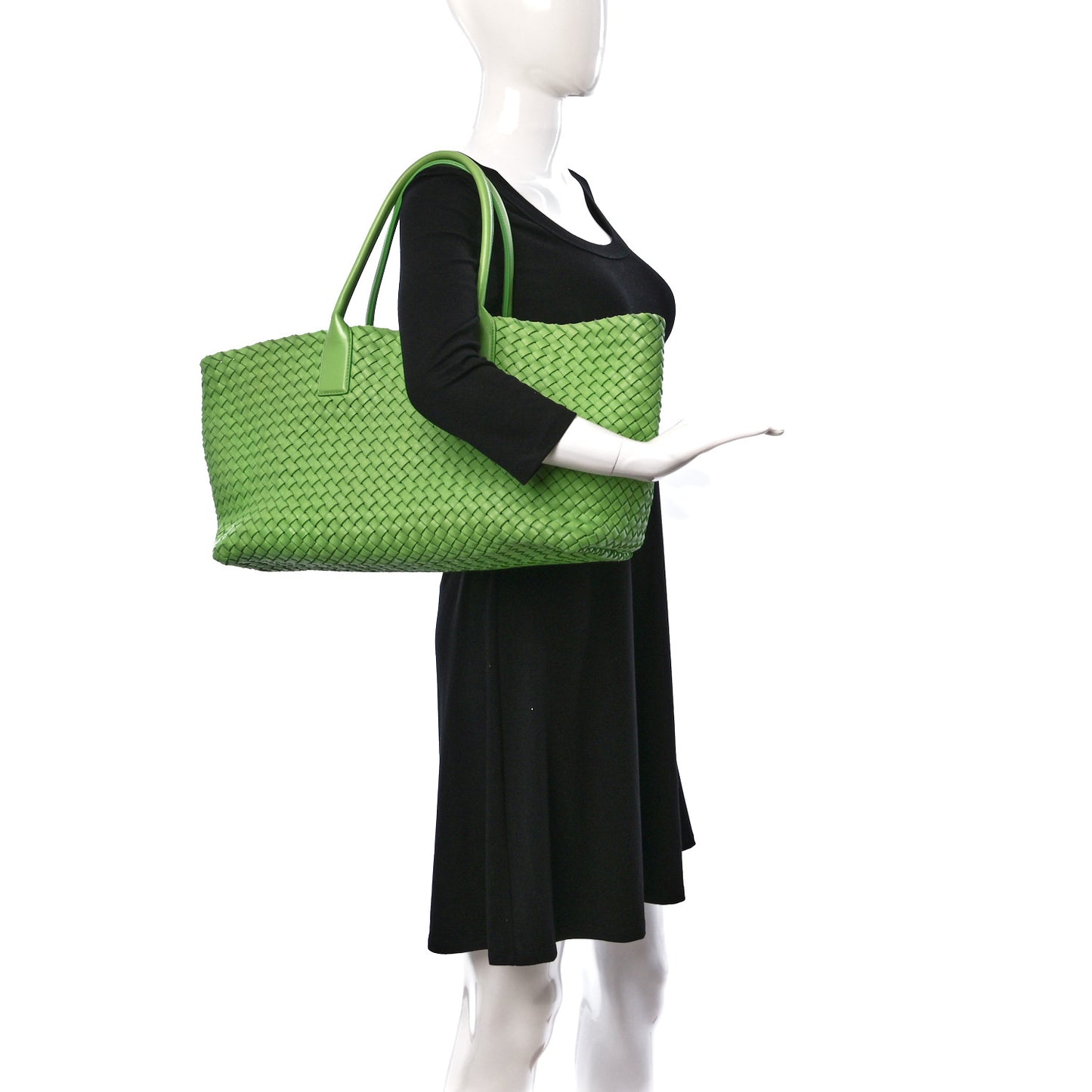 Nappa Intrecciato Tote Bag Green