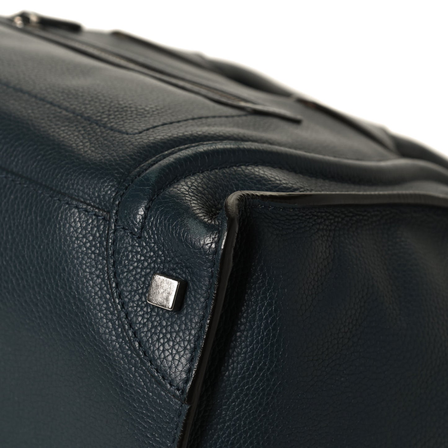 Drummed Calfskin Mini Luggage Blue