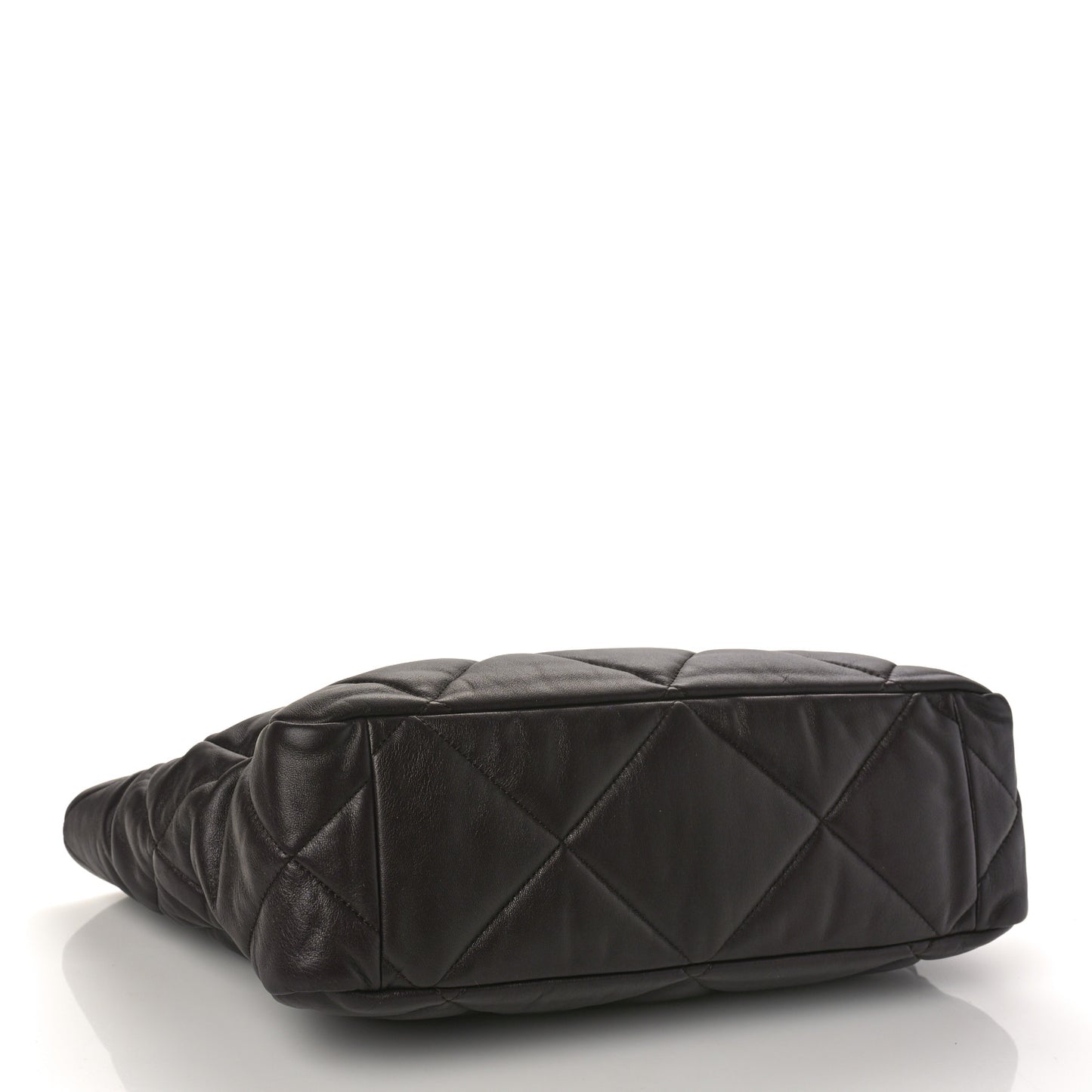 Lambskin Quilted Chanel 19 East West Shopping Bag Burgundy