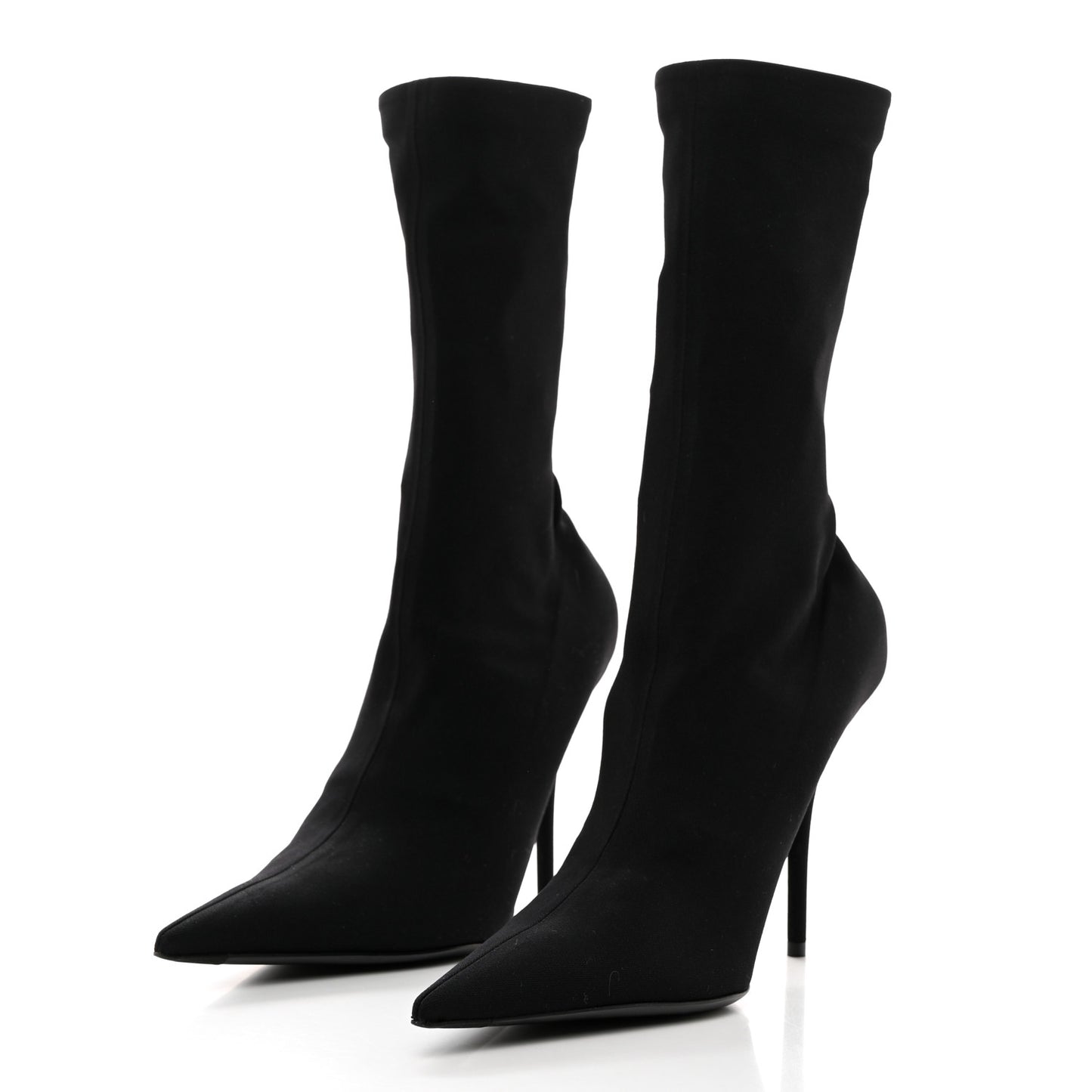 Jersey Crepe Round Toe Knife Booties 39 Black