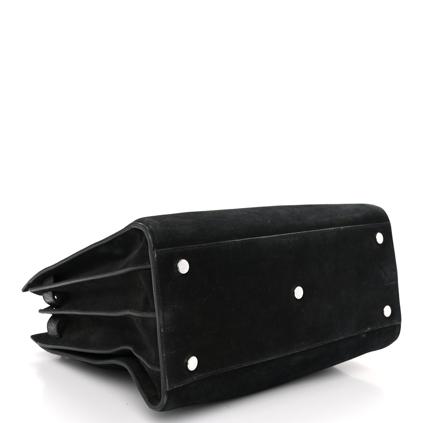 Suede Crocodile Embossed Small Sac De Jour Black