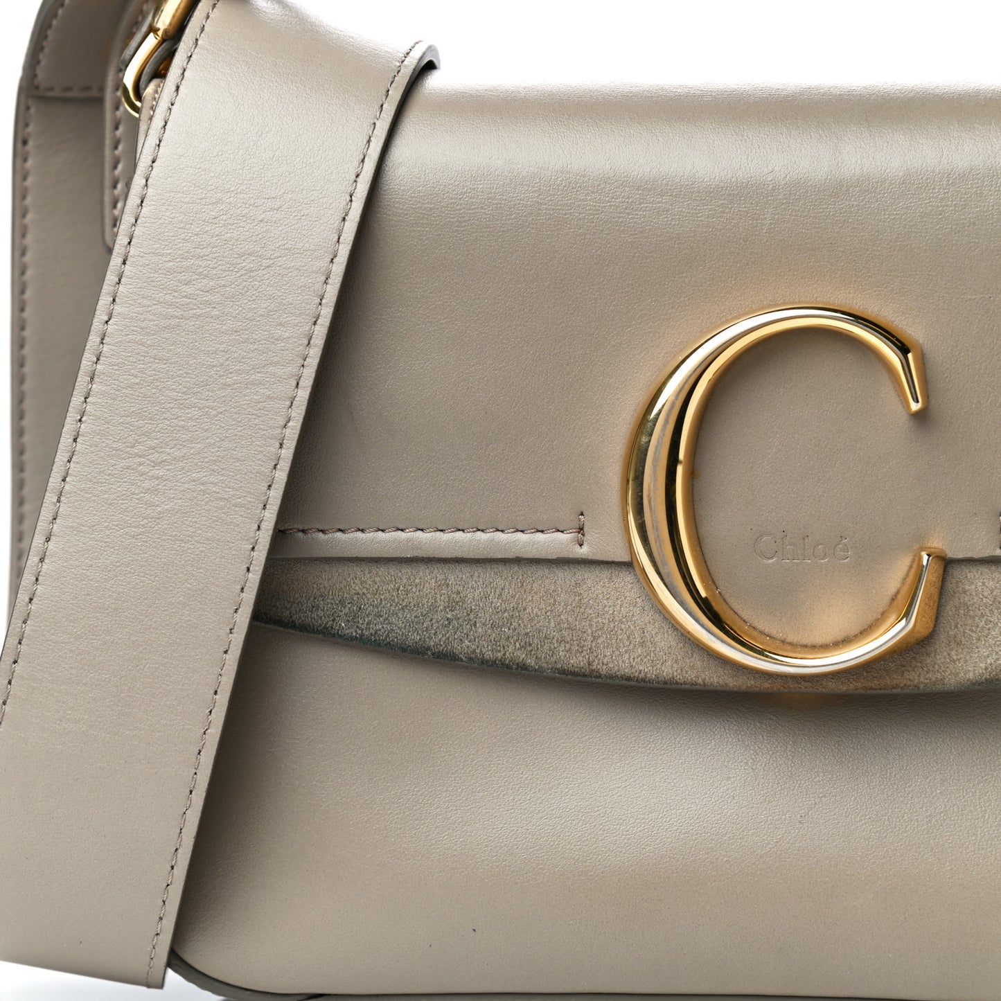 Calfskin Small C Double Carry Motty Grey